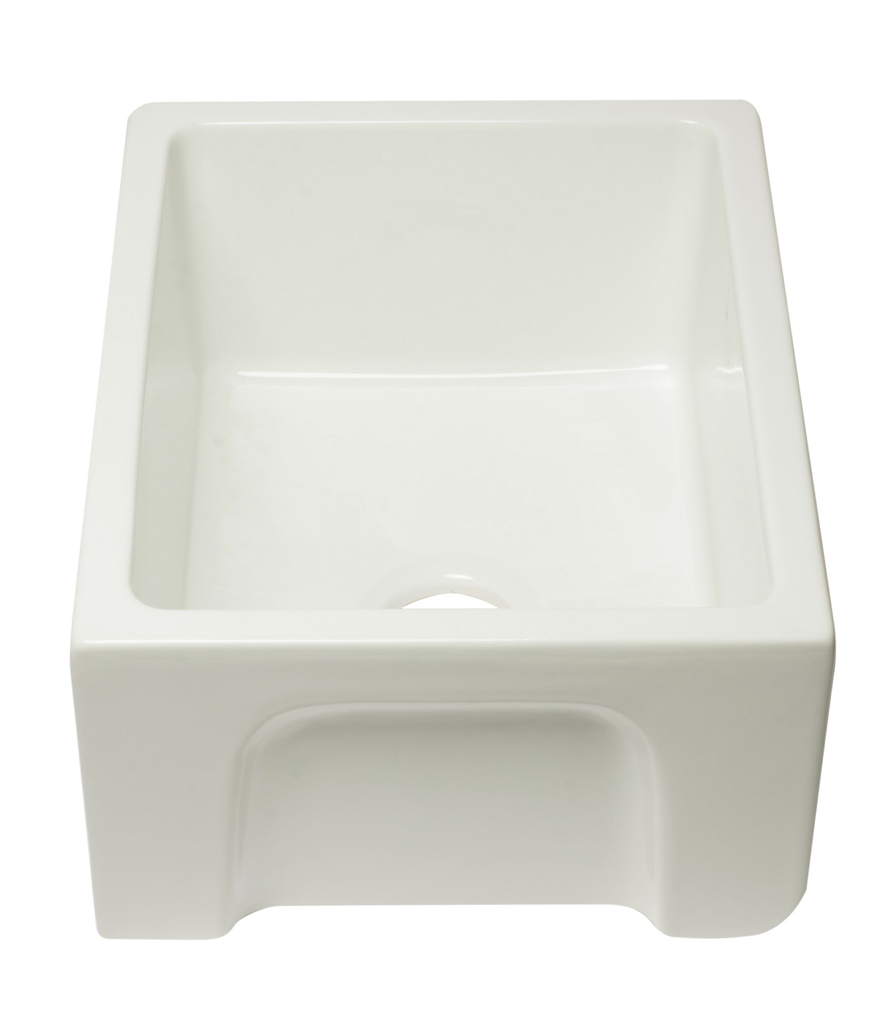 ALFI brand AB2418HS 24" Reversible Smooth / Fluted Single Bowl Fireclay Farm Sink – Biscuit, Black Gloss, Black Matte, White