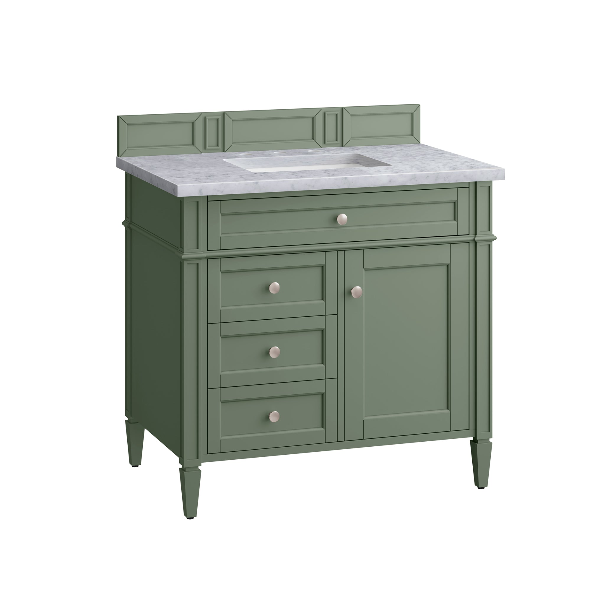 James Martin Brittany 36" Single Vanity in Smokey Celadon with 3cm Countertop
