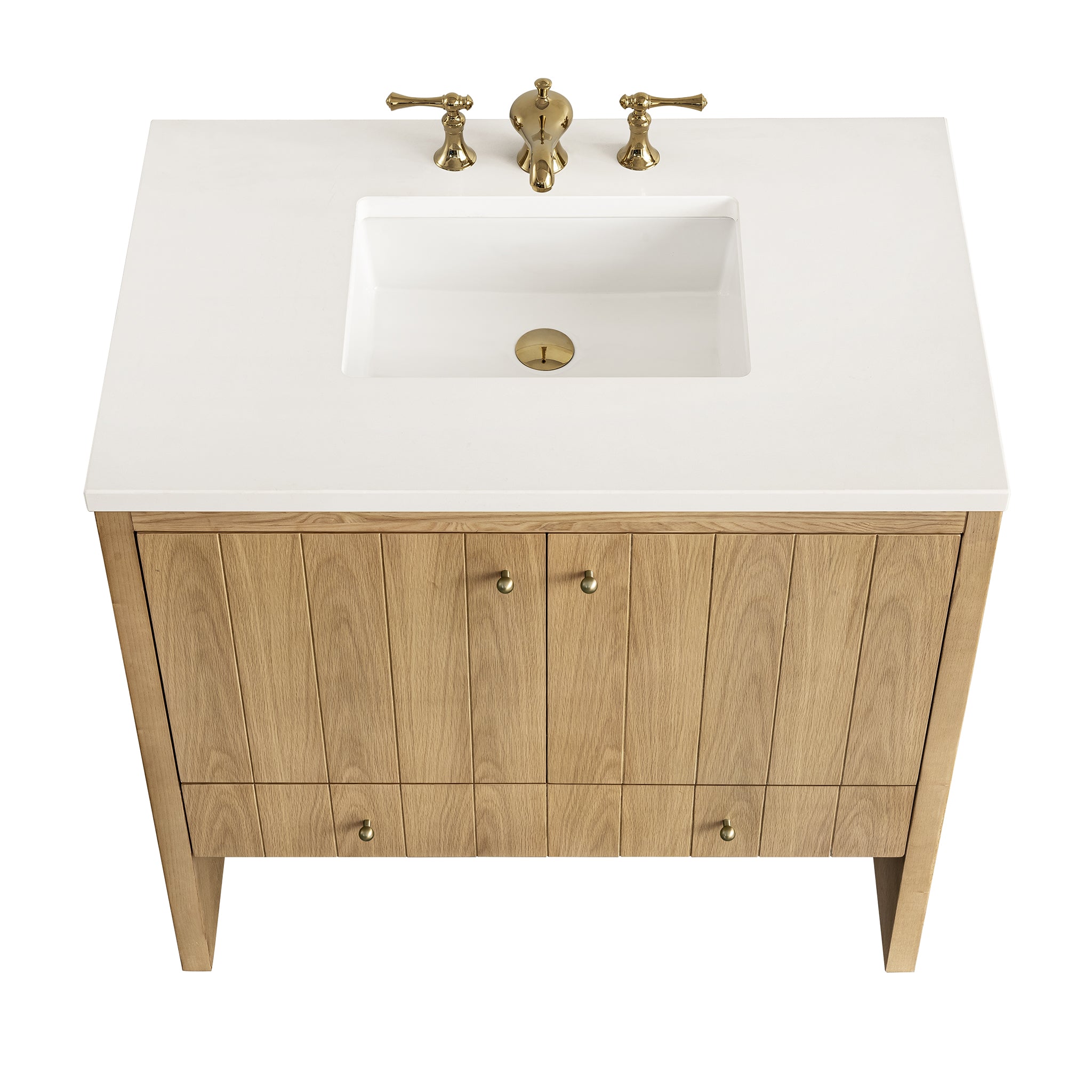 James Martin Hudson 36" Single Vanity in Light Natural Oak with 3cm Countertop