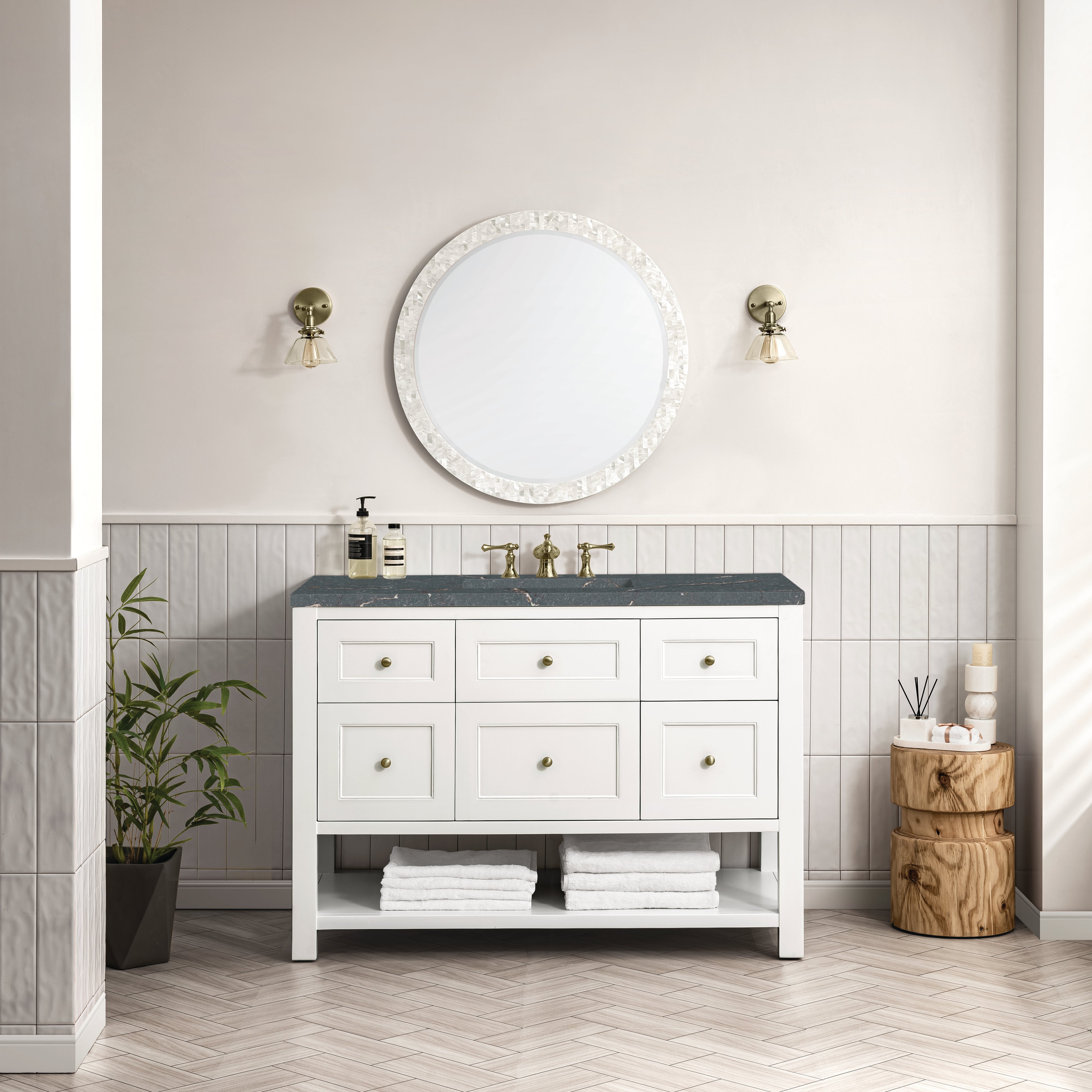 James Martin Breckenridge 48" Single Vanity in Bright White with 3cm Countertop