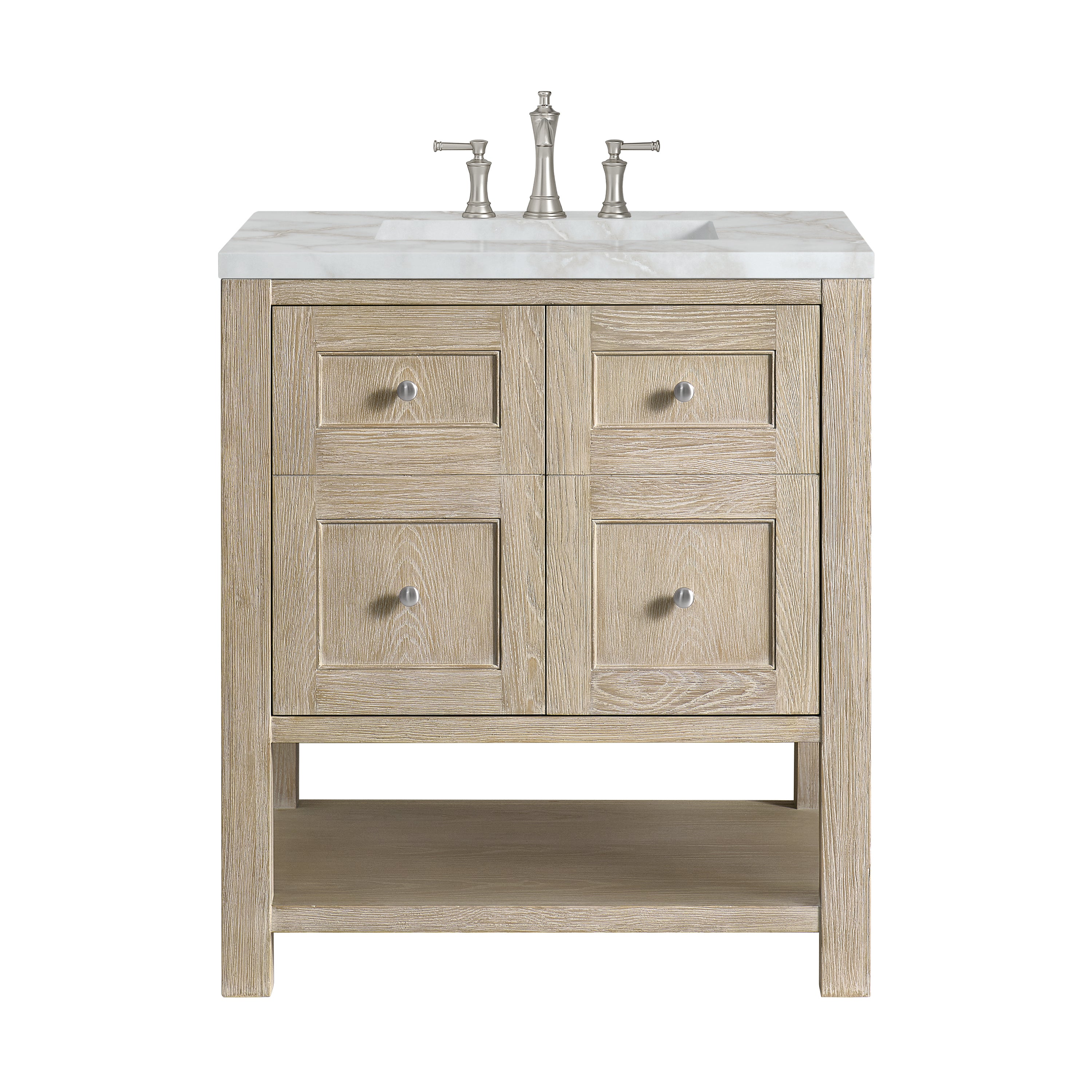 James Martin Breckenridge 30" Single Vanity in Whitewashed Oak with 3cm Countertop