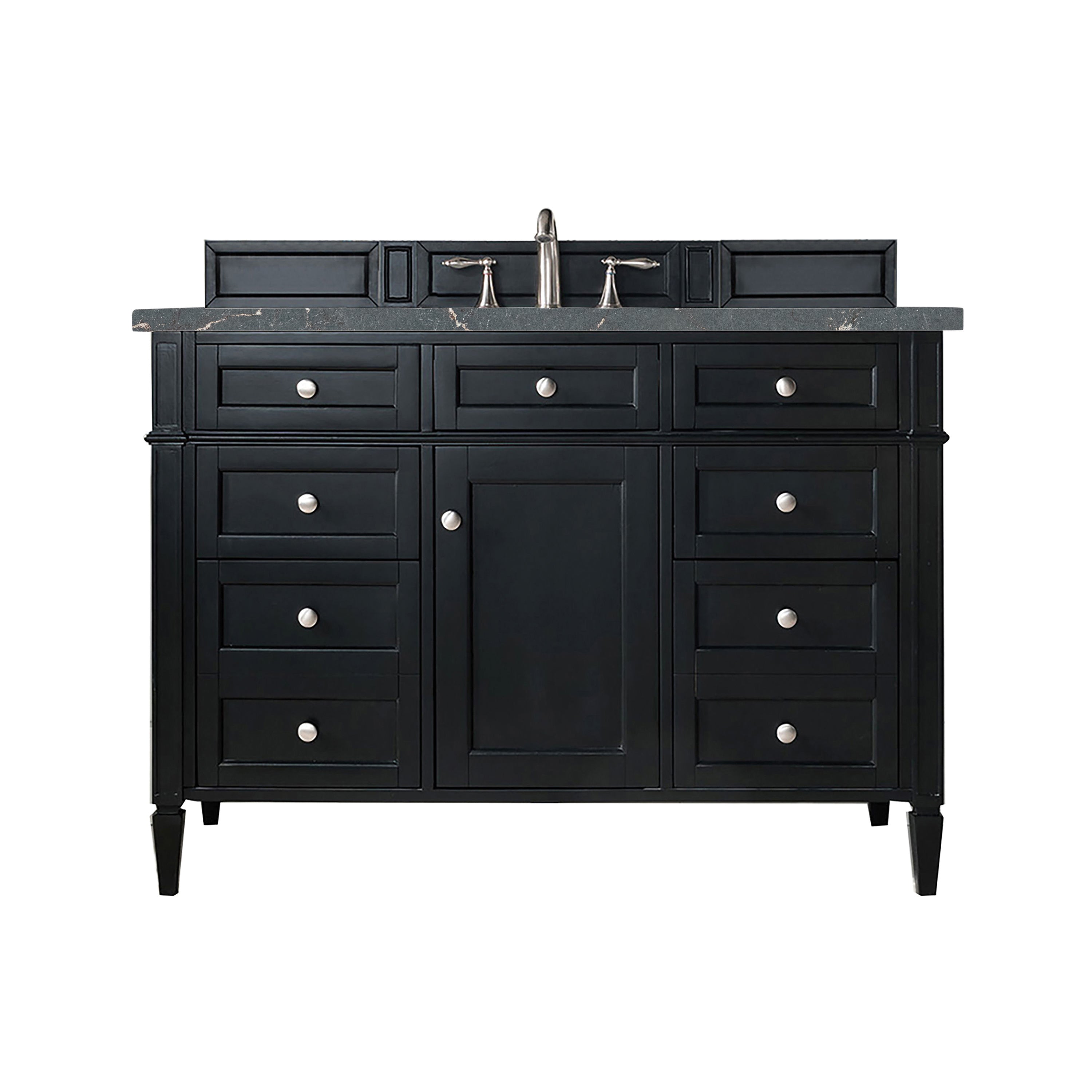 James Martin Brittany 48" Single Vanity in Black Onyx with 3cm Countertop and FreePower Wireless Charger