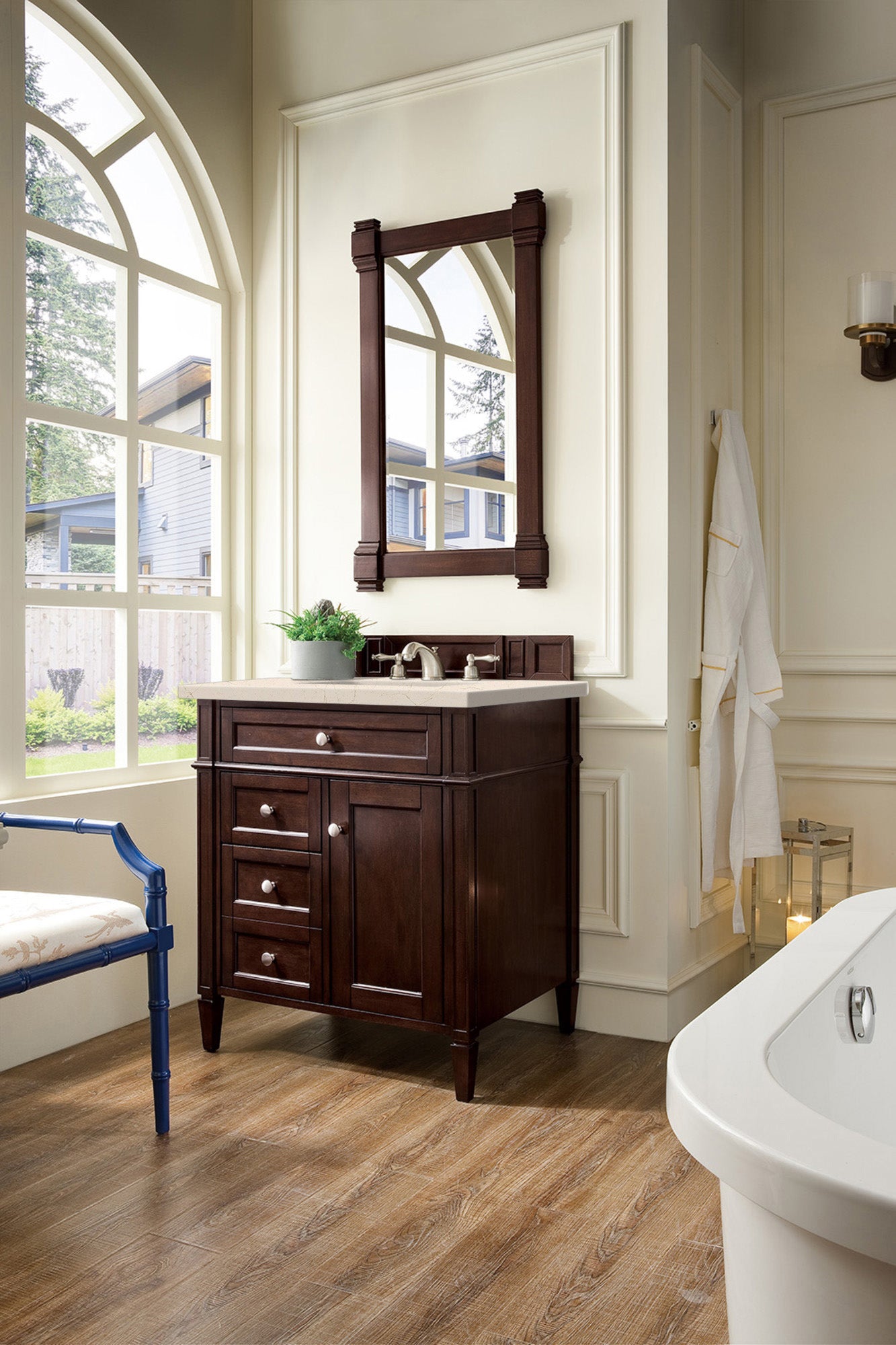 James Martin Brittany 30" Single Vanity in Burnished Mahogany with 3cm Countertop