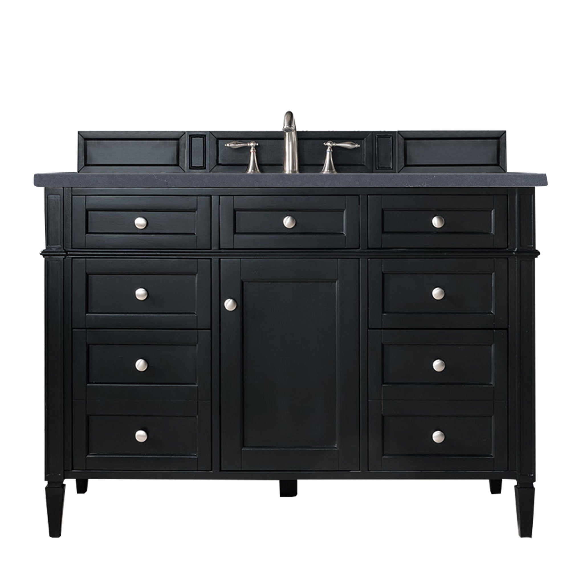 James Martin Brittany 48" Single Vanity in Black Onyx with 3cm Countertop