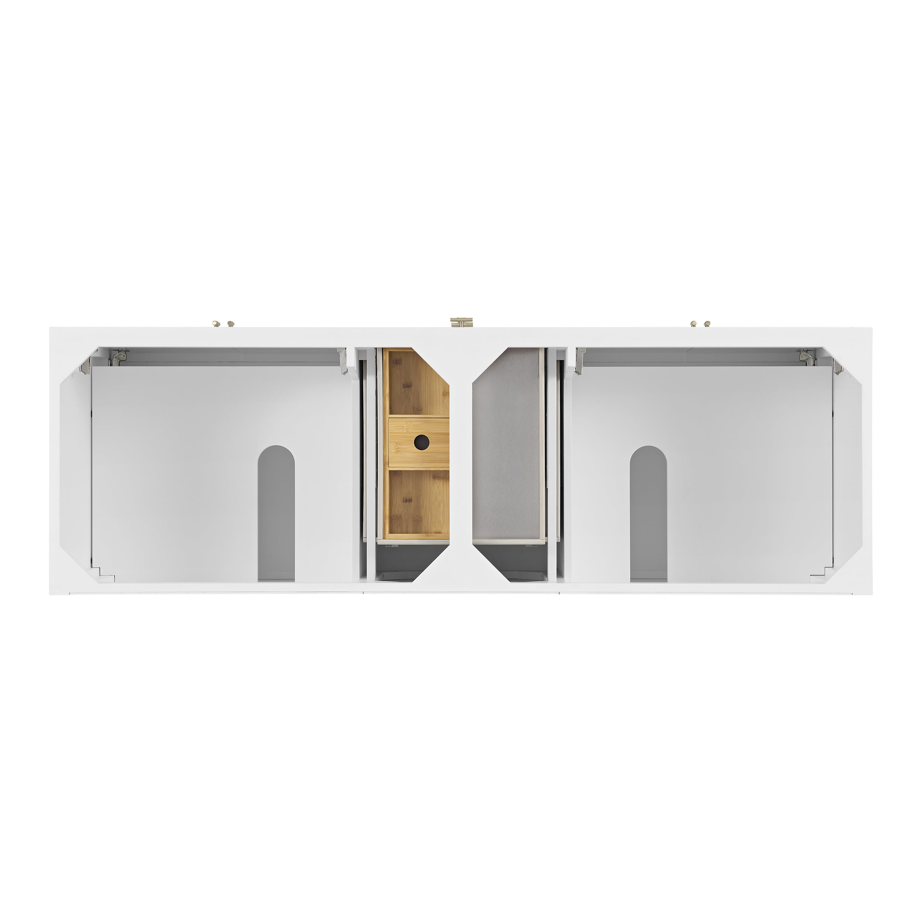 James Martin Myrrin 72" Double Vanity in Bright White with 3cm Countertop