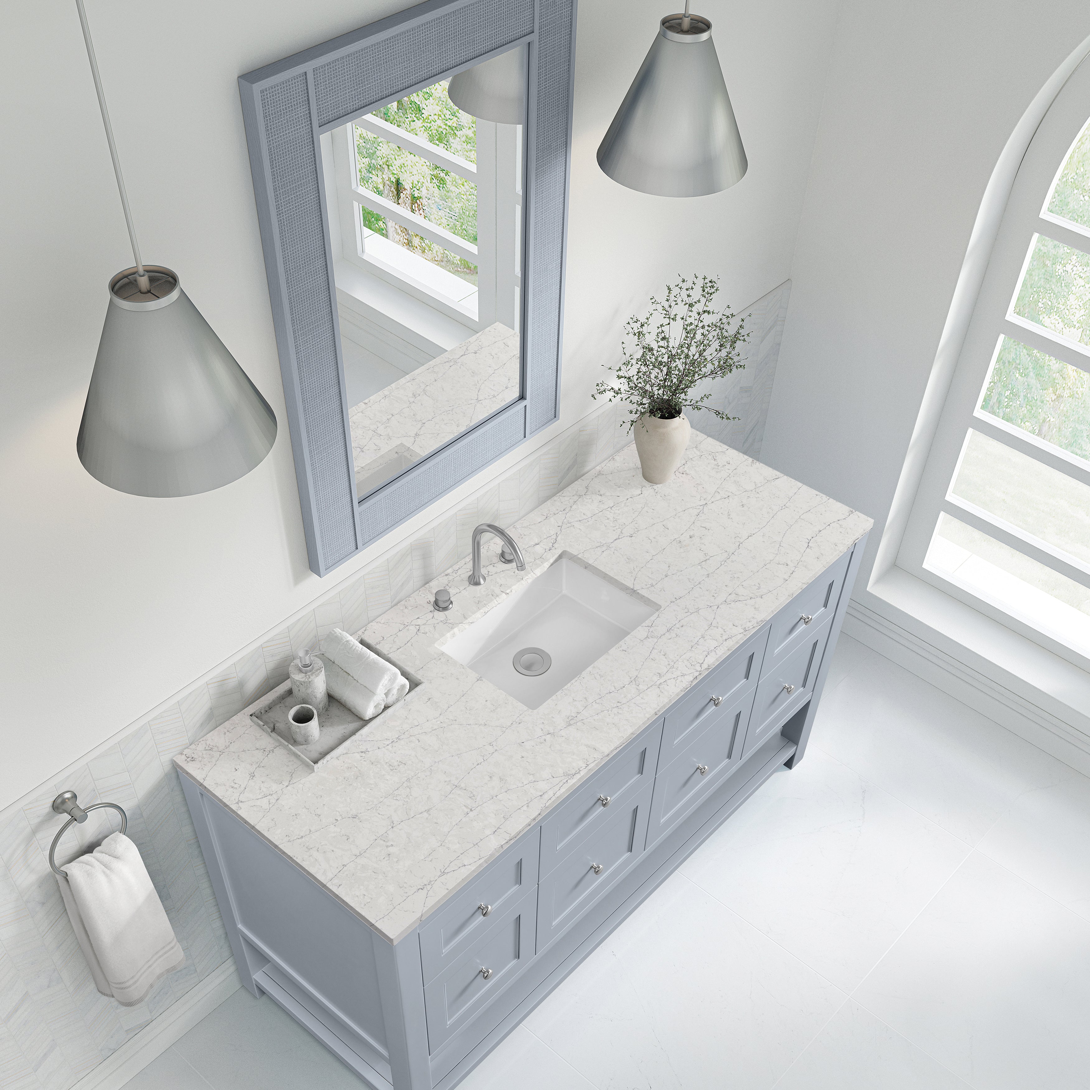 James Martin Breckenridge 60" Single Vanity in Serenity Blue with 3cm Countertop