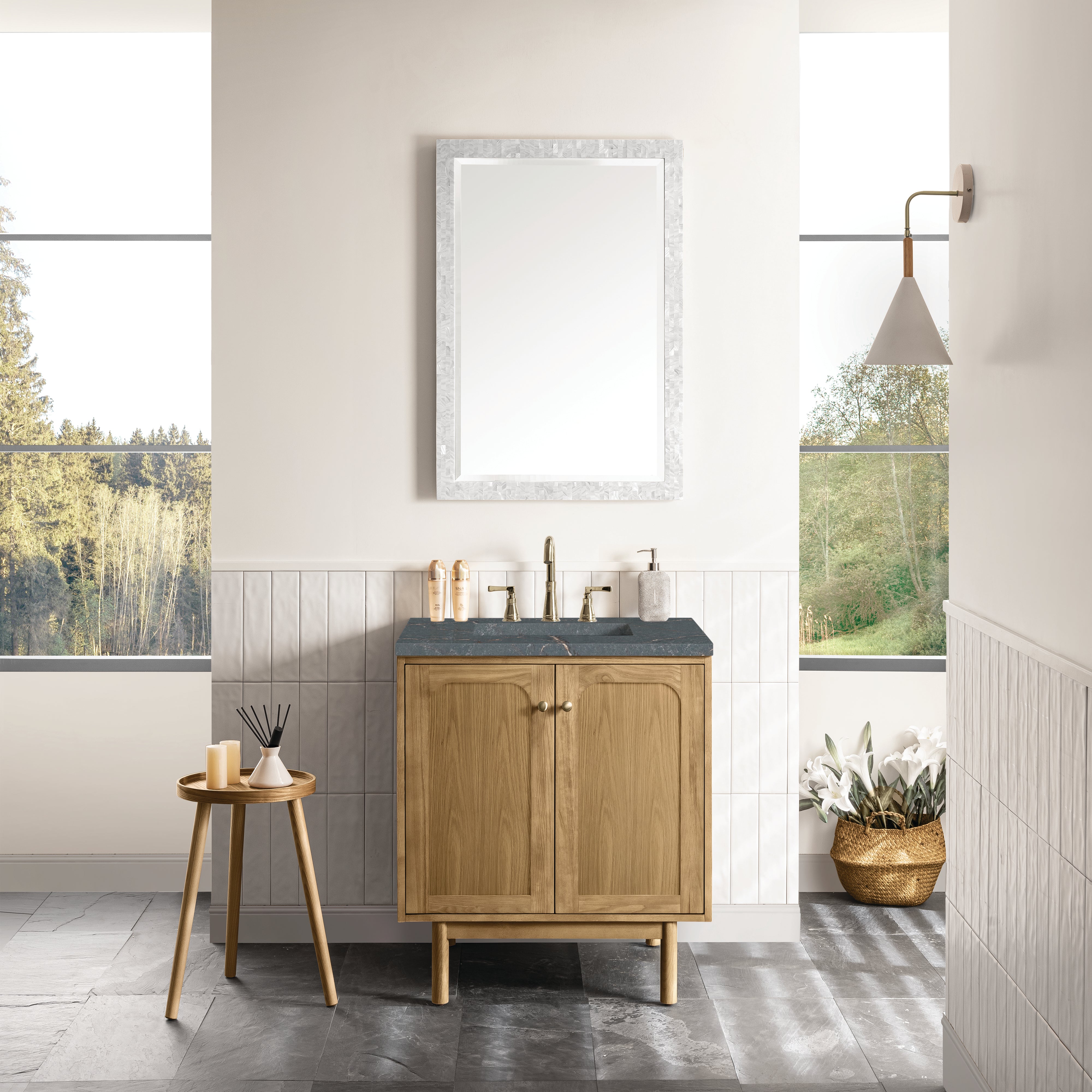 James Martin Laurent 30" Single Vanity in Light Natural Oak with 3cm Countertop
