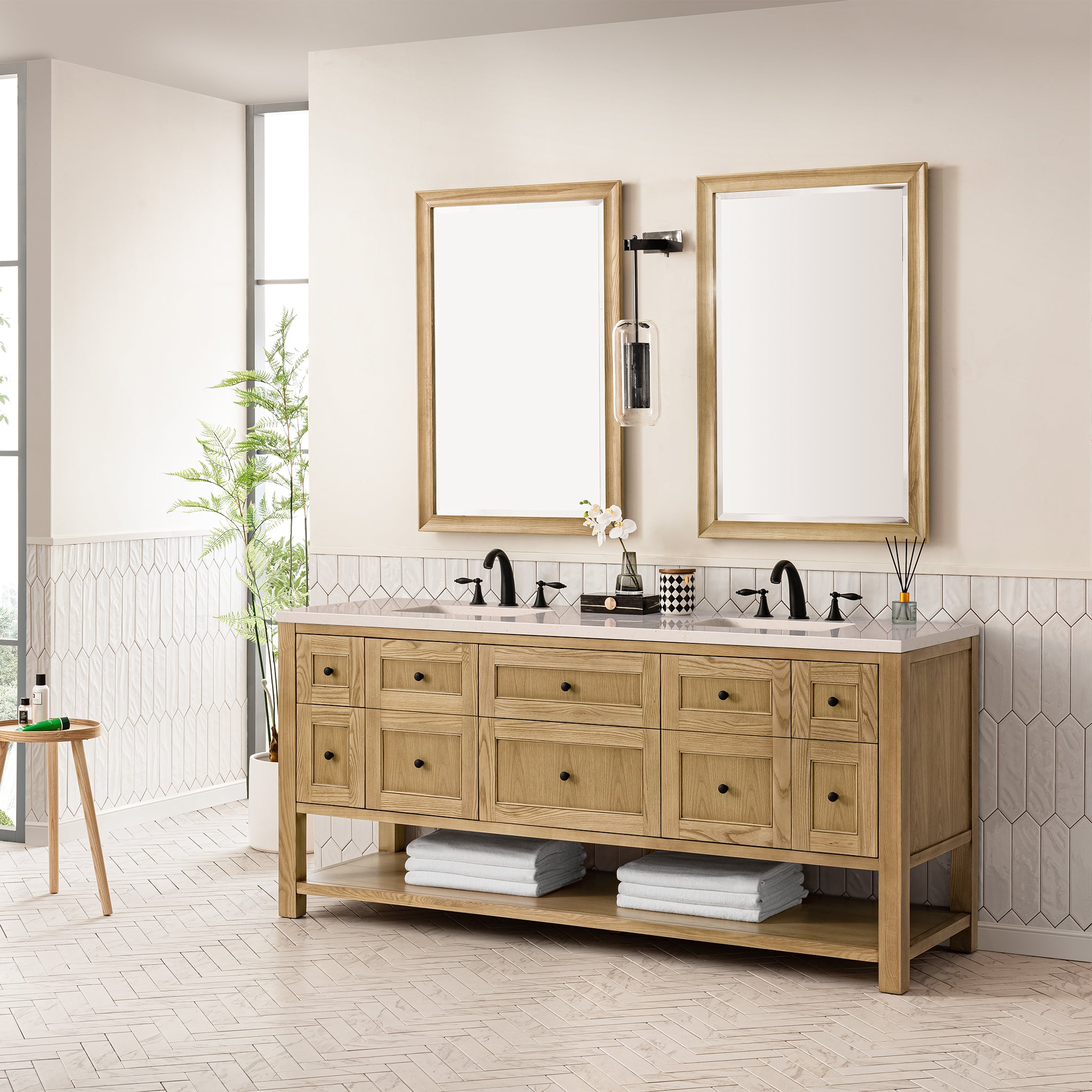 James Martin Breckenridge 72" Double Vanity in Light Natural Oak with 3cm Countertop