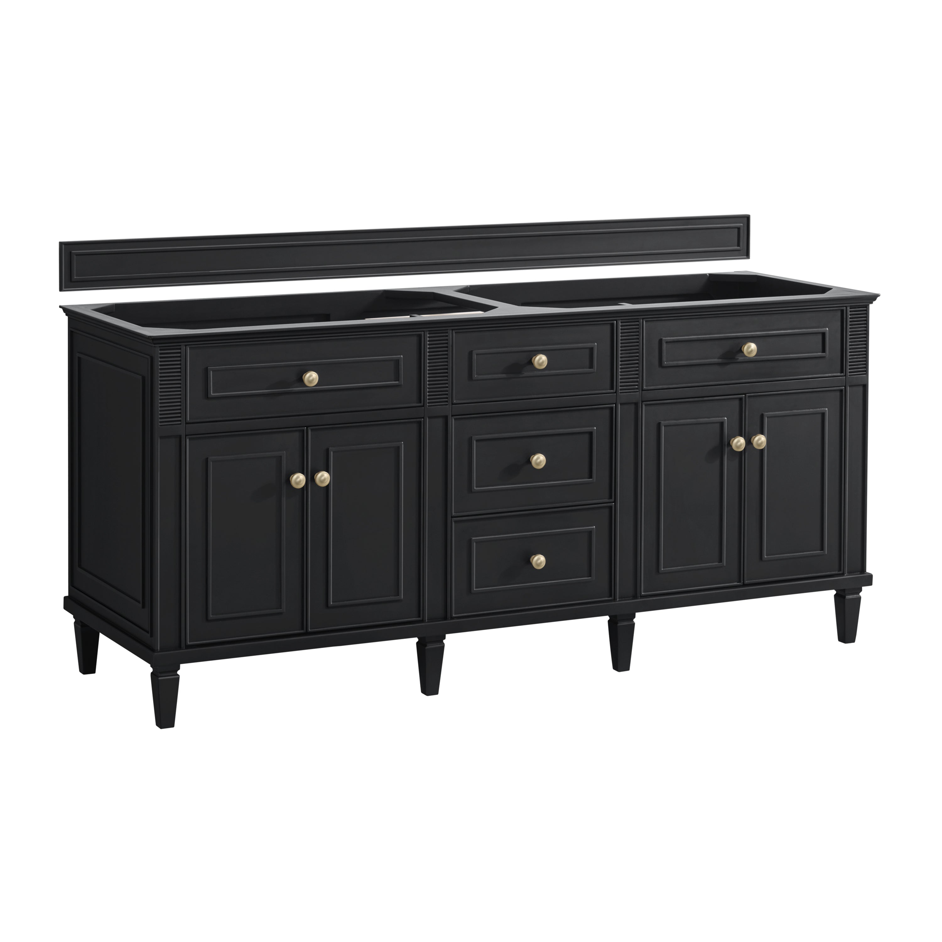 James Martin Lorelai 72" Double Vanity in Black Onyx with 3cm Countertop and FreePower Wireless Charger