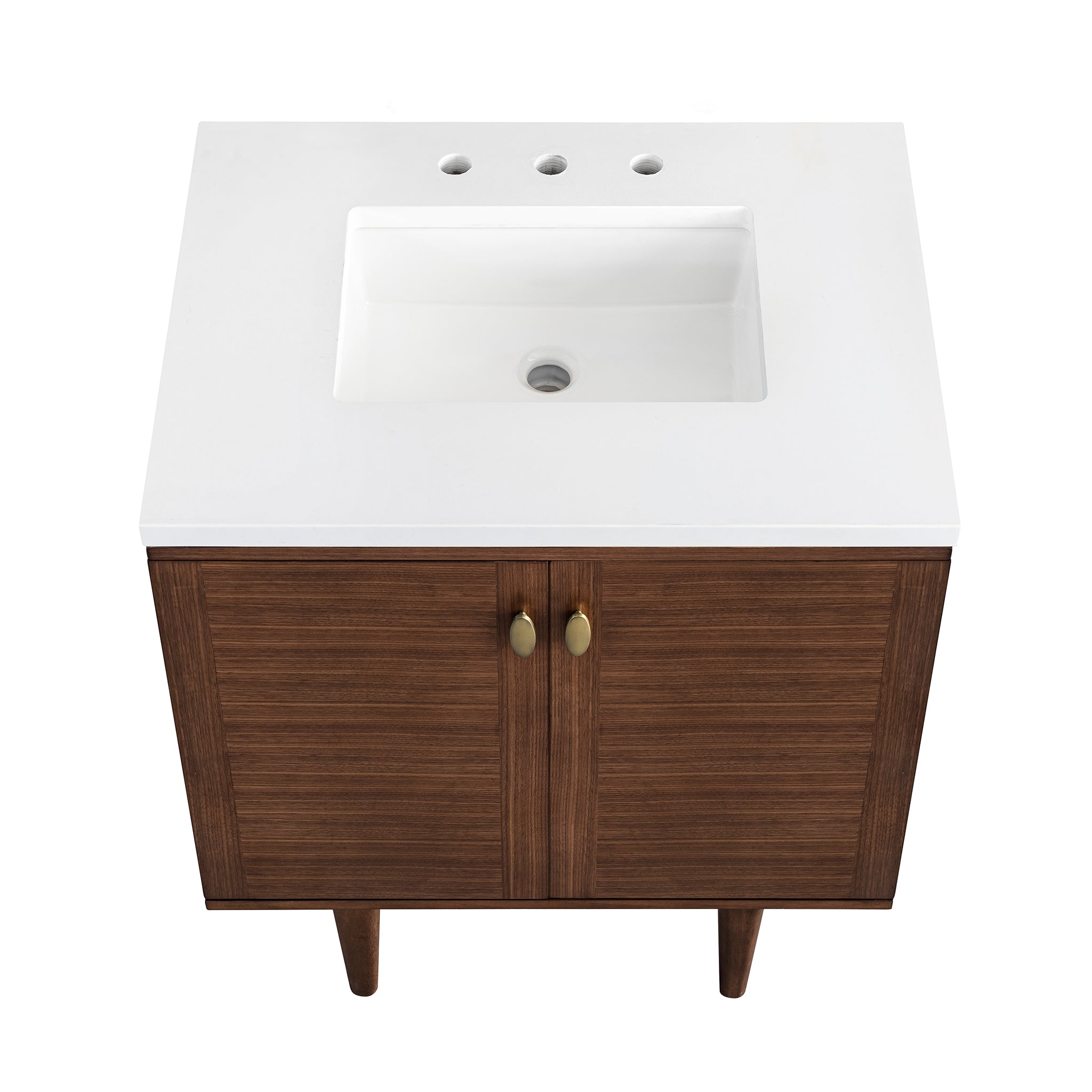 James Martin Amberly 30" Single Vanity in Mid-Century Walnut with 3cm Countertop