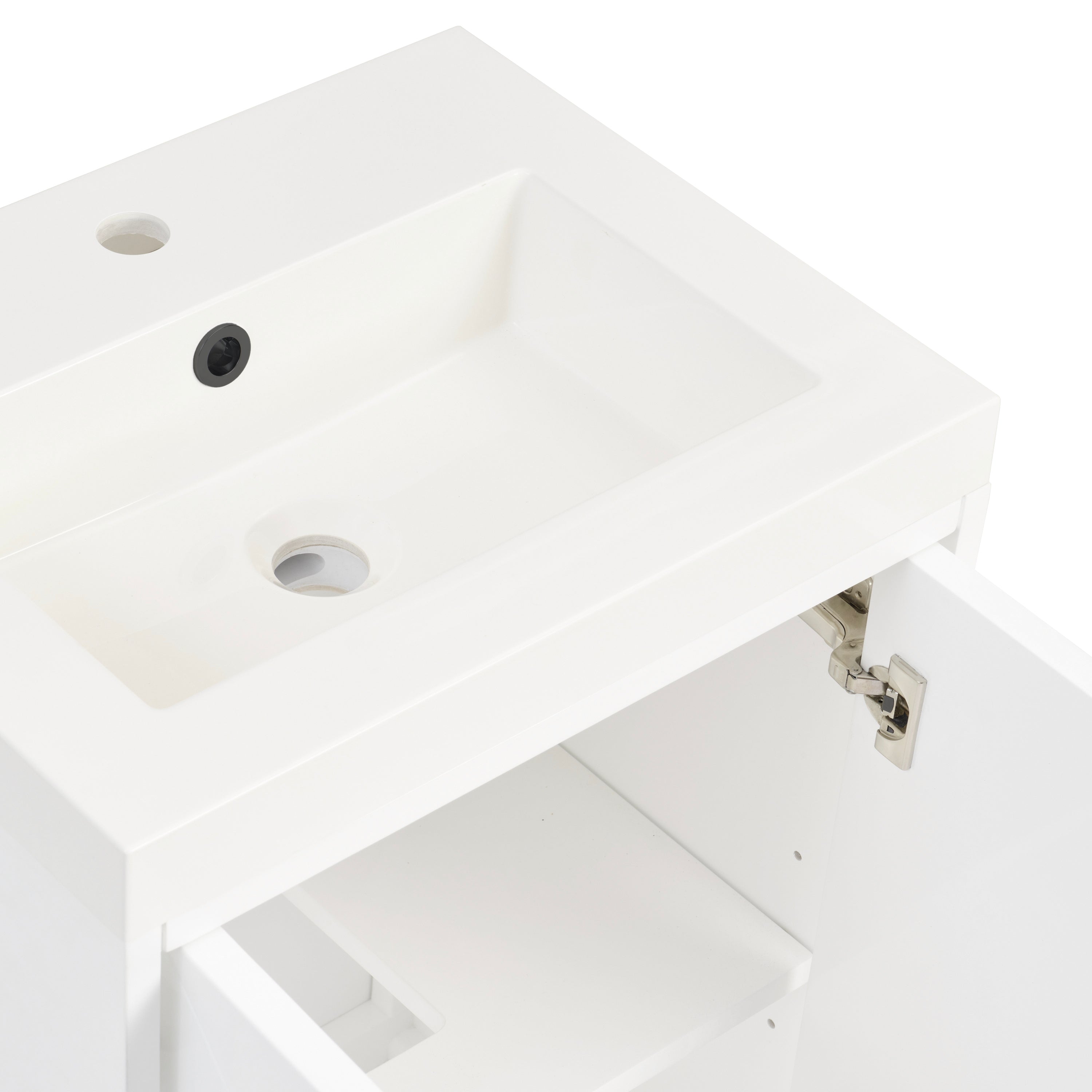 James Martin Chianti 20" Single Vanity in Glossy White with White Glossy Composite Stone Top