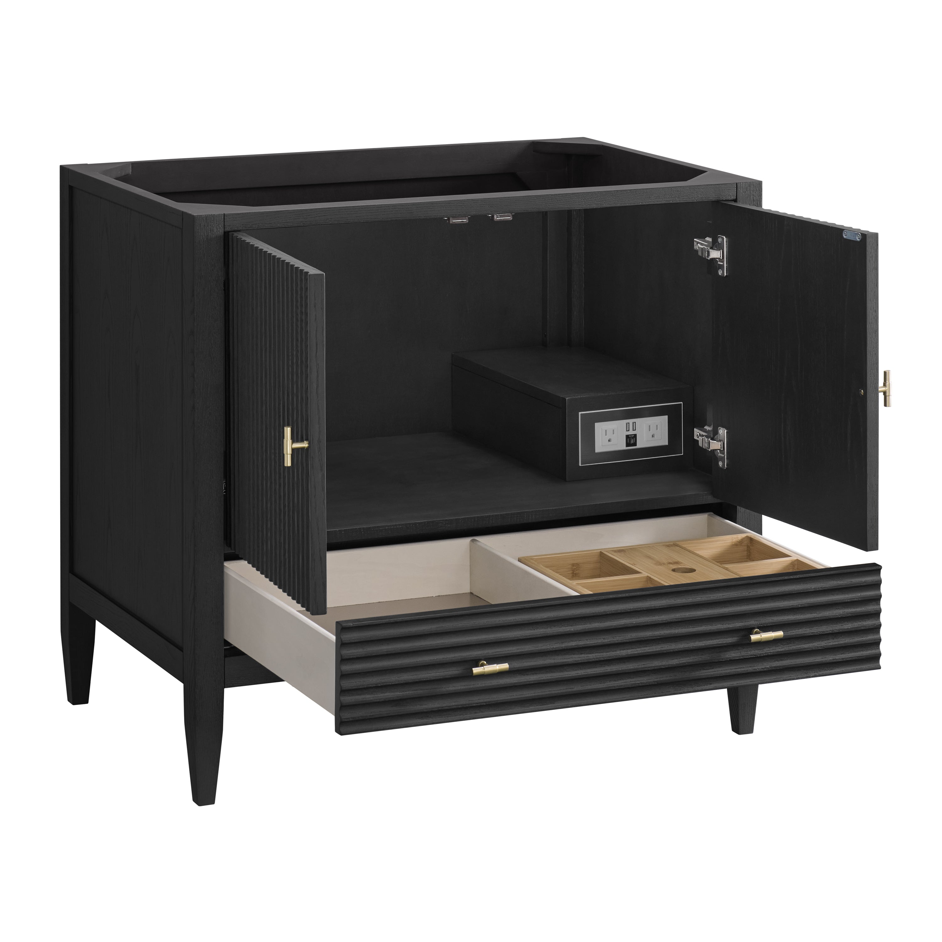 James Martin Myrrin 36" Vanity in Carbon Oak with 3cm Countertop
