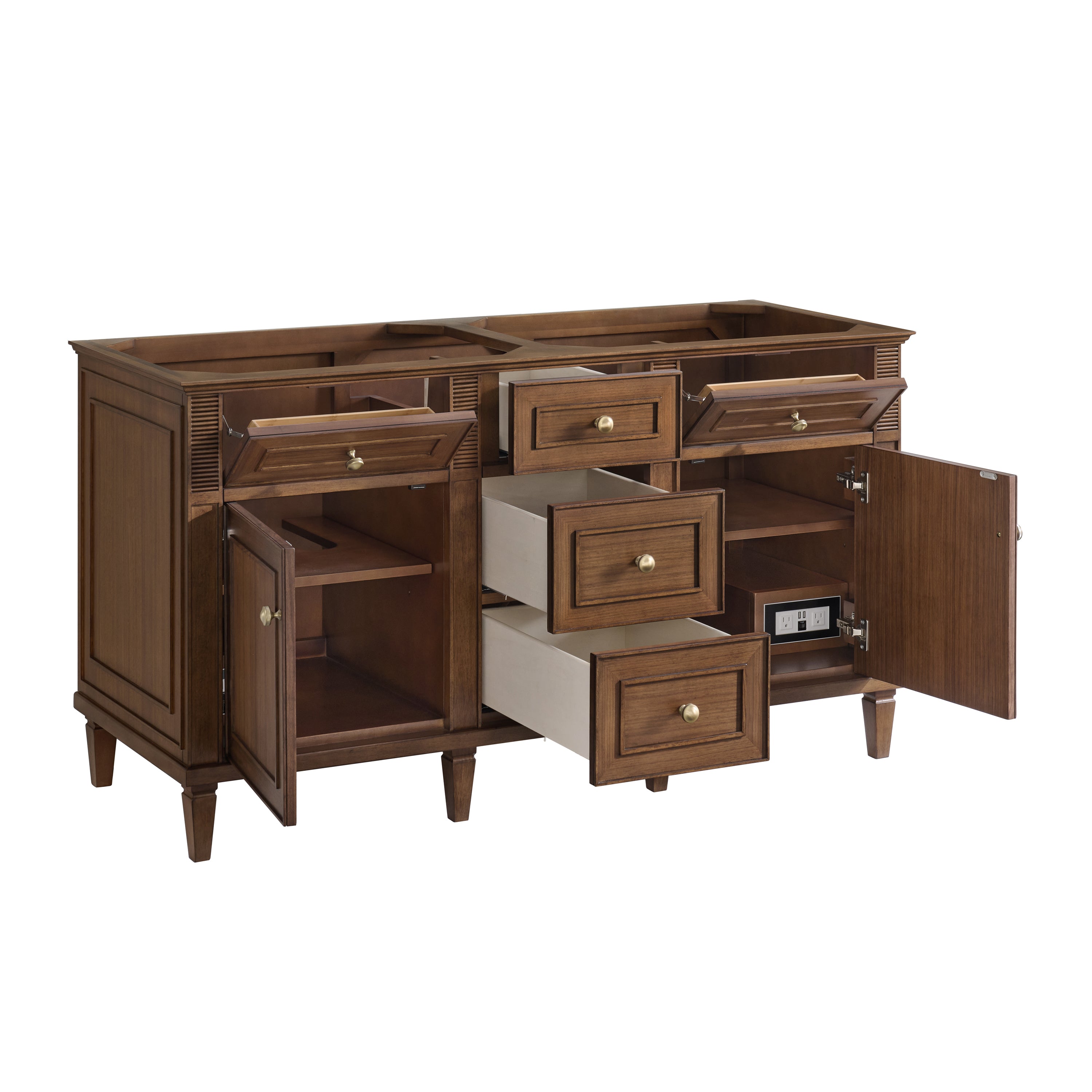 James Martin Lorelai 60" Double Vanity in Mid-Century Walnut with 3cm Countertop