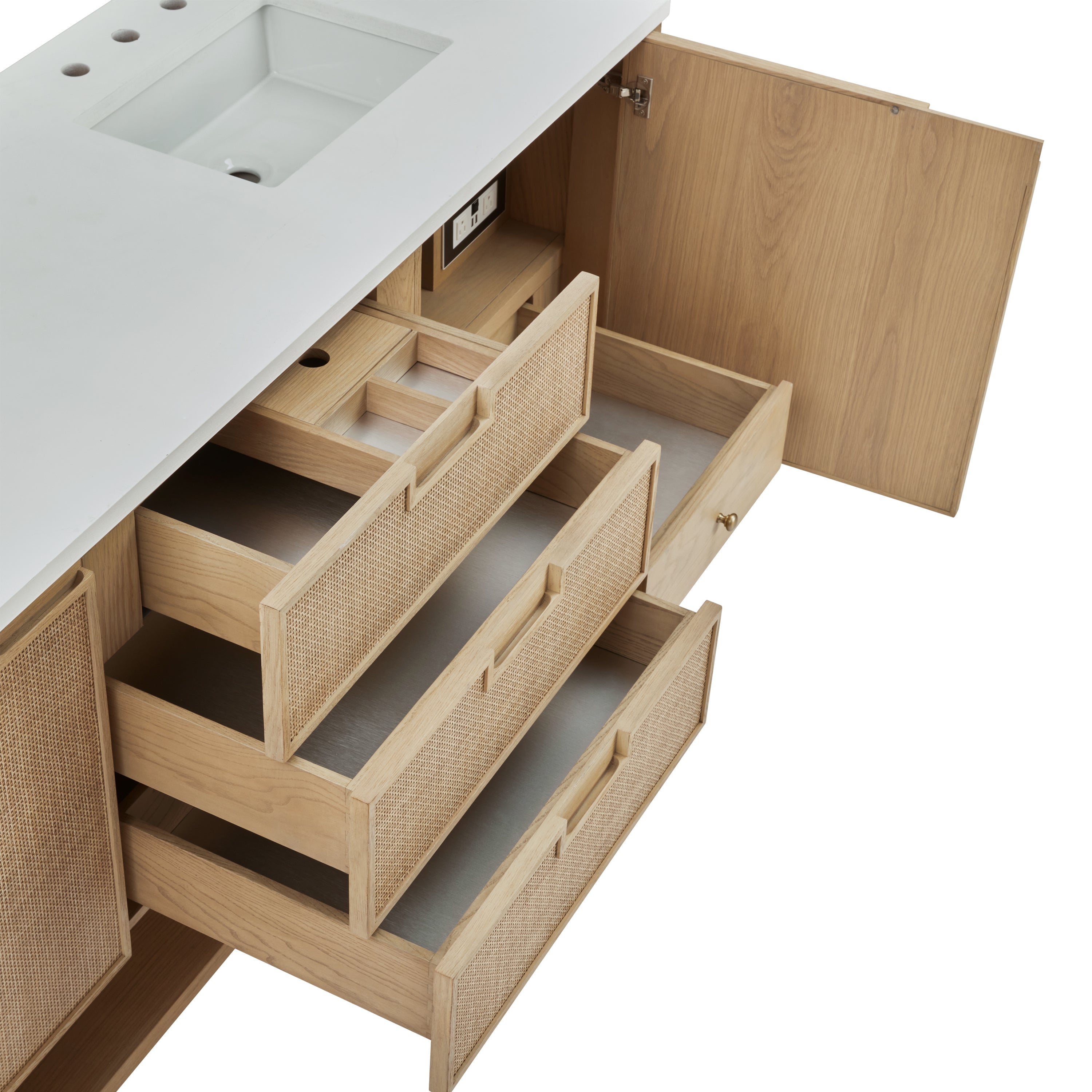 James Martin Solene 72" Double Vanity in Seaside Oak with 3cm Countertop