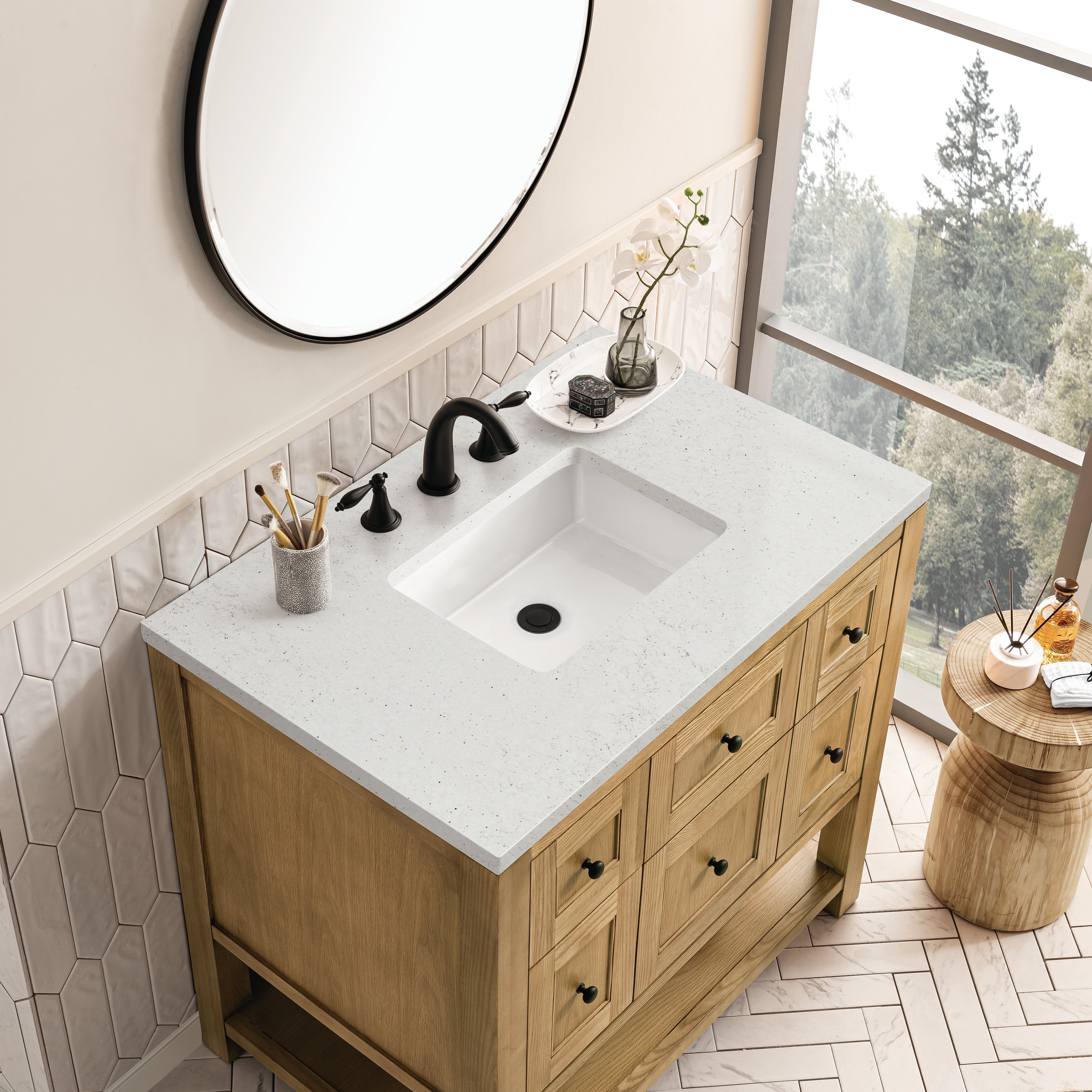 James Martin Breckenridge 36" Single Vanity in Light Natural Oak with 3cm Countertop