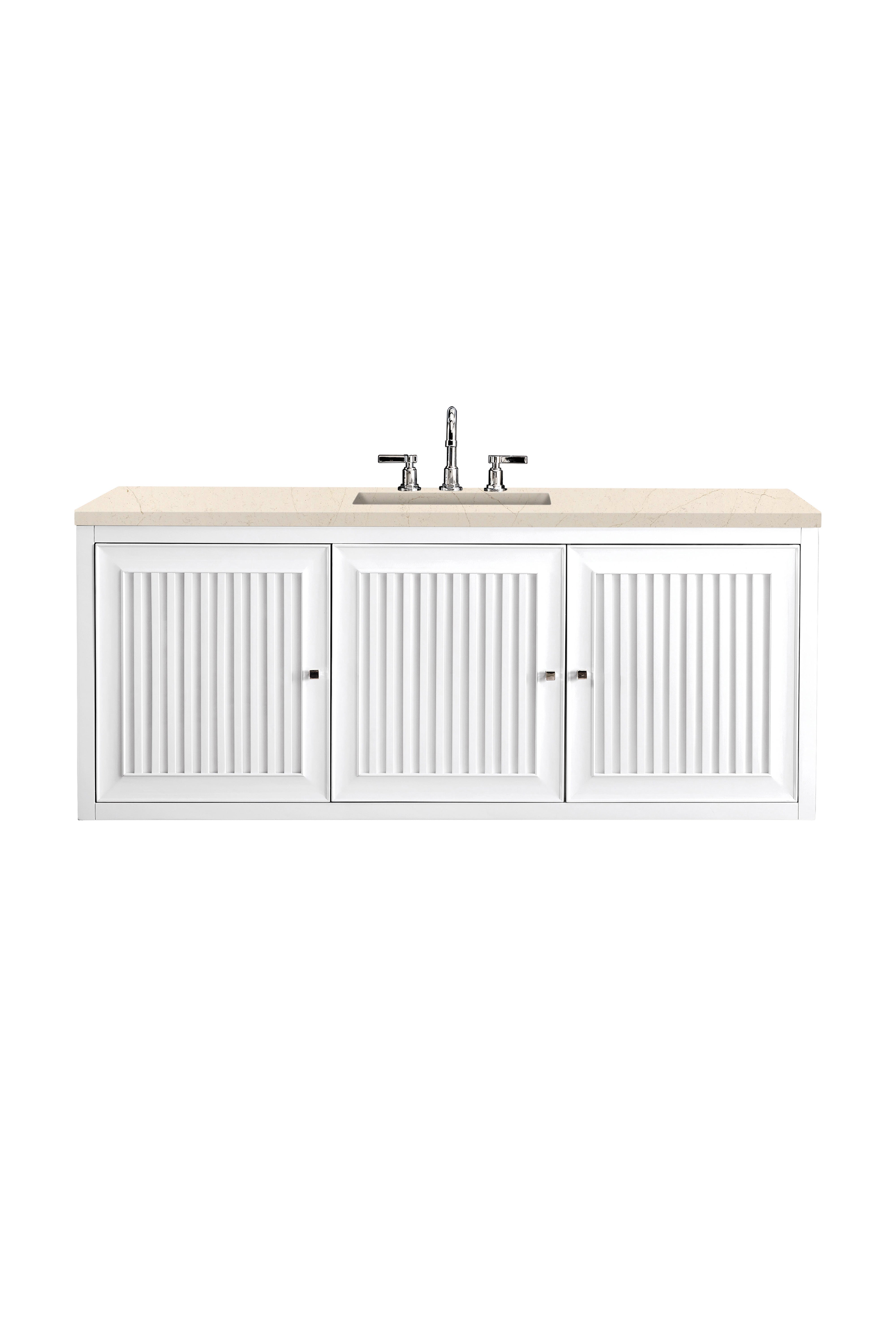 James Martin Athens 60" Single Vanity in Glossy White with 3cm Countertop