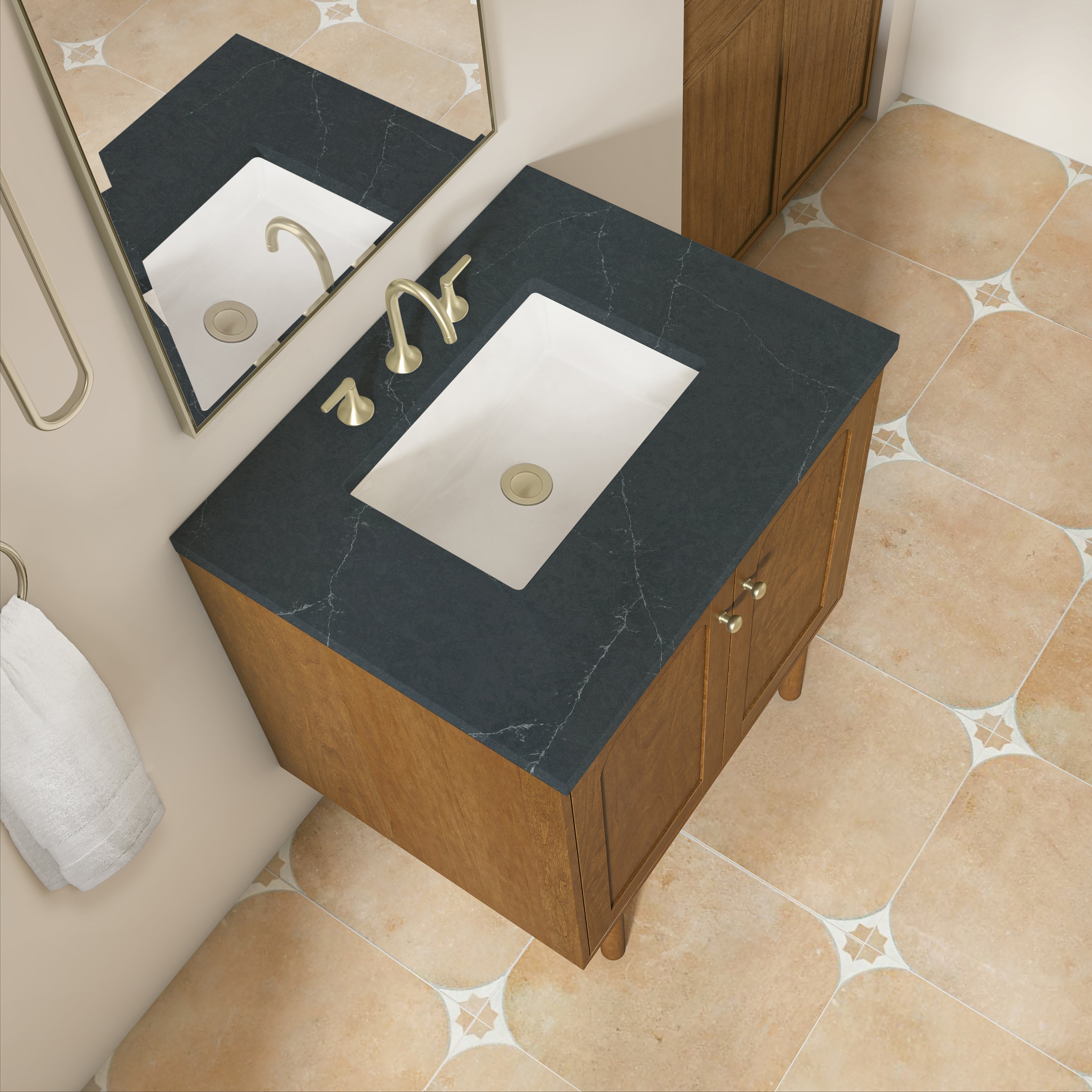 James Martin Laurent 30" Single Vanity in Honey Oak with 3cm Countertop