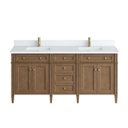 James Martin Brittany 72" Double Vanity in Pecan with 3cm Countertop