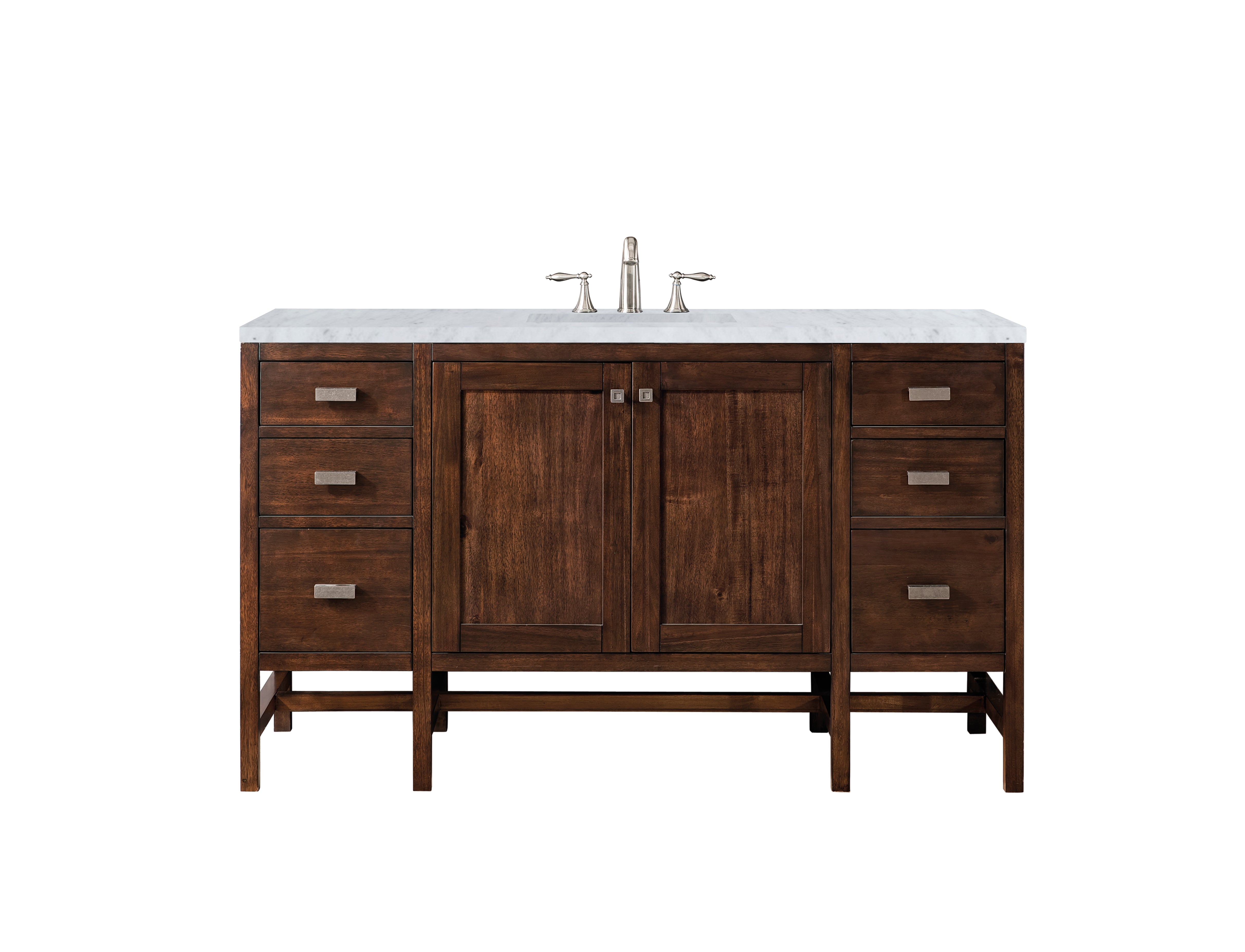 James Martin Addison 60" Single Vanity in Mid-Century Acacia with 3cm Countertop