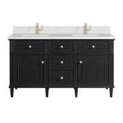 James Martin Lorelai 60" Double Vanity in Black Onyx with 3cm Countertop