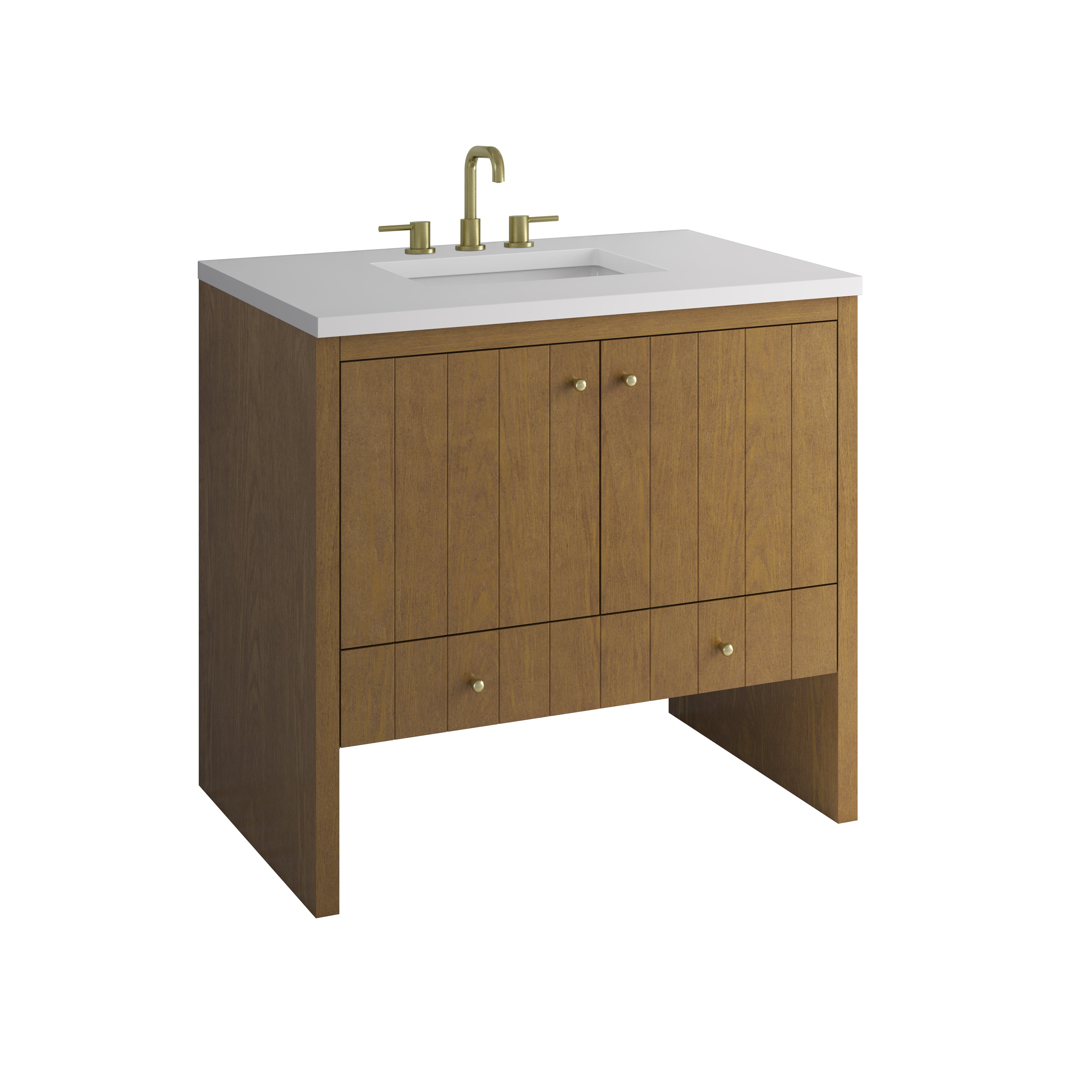 James Martin Hudson 36" Single Vanity in Honey Oak with 3cm Countertop