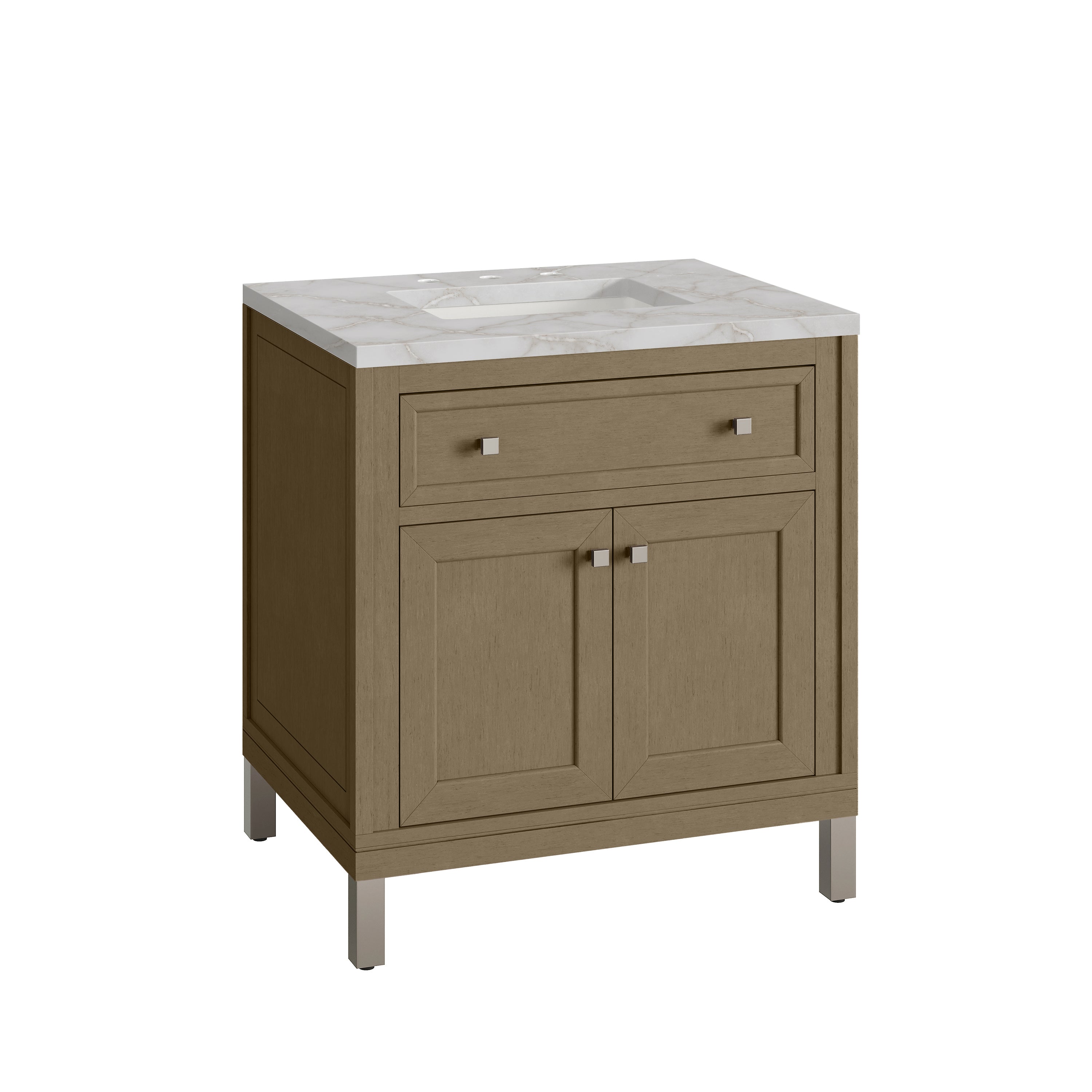 James Martin Chicago 30" Single Vanity in Walnut Whisper with 3cm Countertop