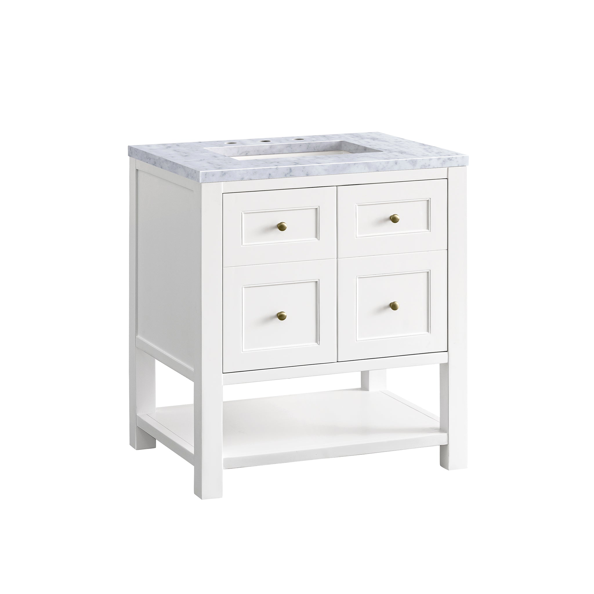 James Martin Breckenridge 30" Single Vanity in Bright White with 3cm Countertop