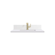 James Martin 30" Rectangular Single Hole, 3cm White Zeus Silestone Sink with Backsplash