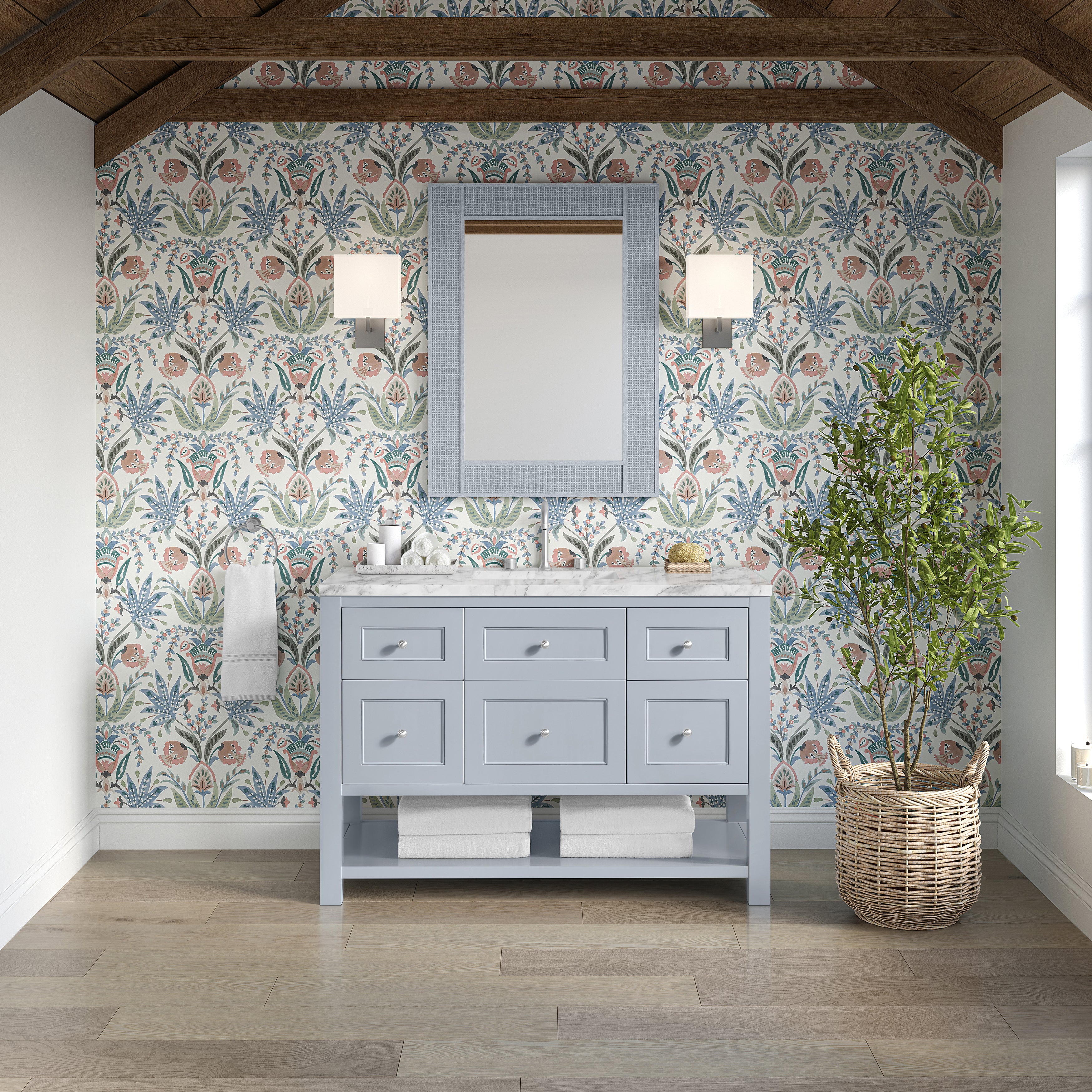James Martin Breckenridge 48" Single Vanity in Serenity Blue with 3cm Countertop