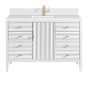 James Martin Myrrin 48" Single Vanity in Bright White with 3cm Countertop