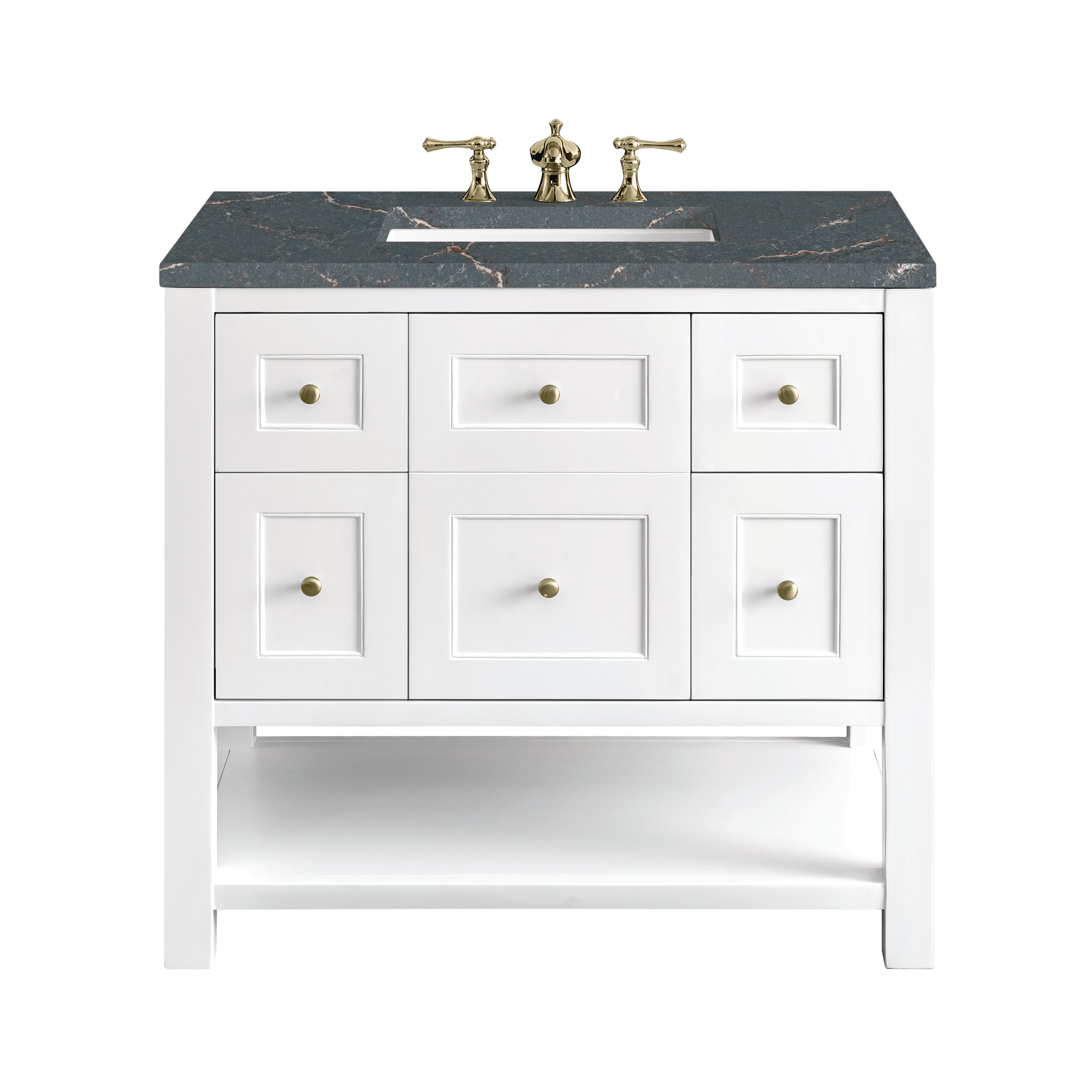 James Martin Breckenridge 36" Single Vanity in Bright White with 3cm Countertop