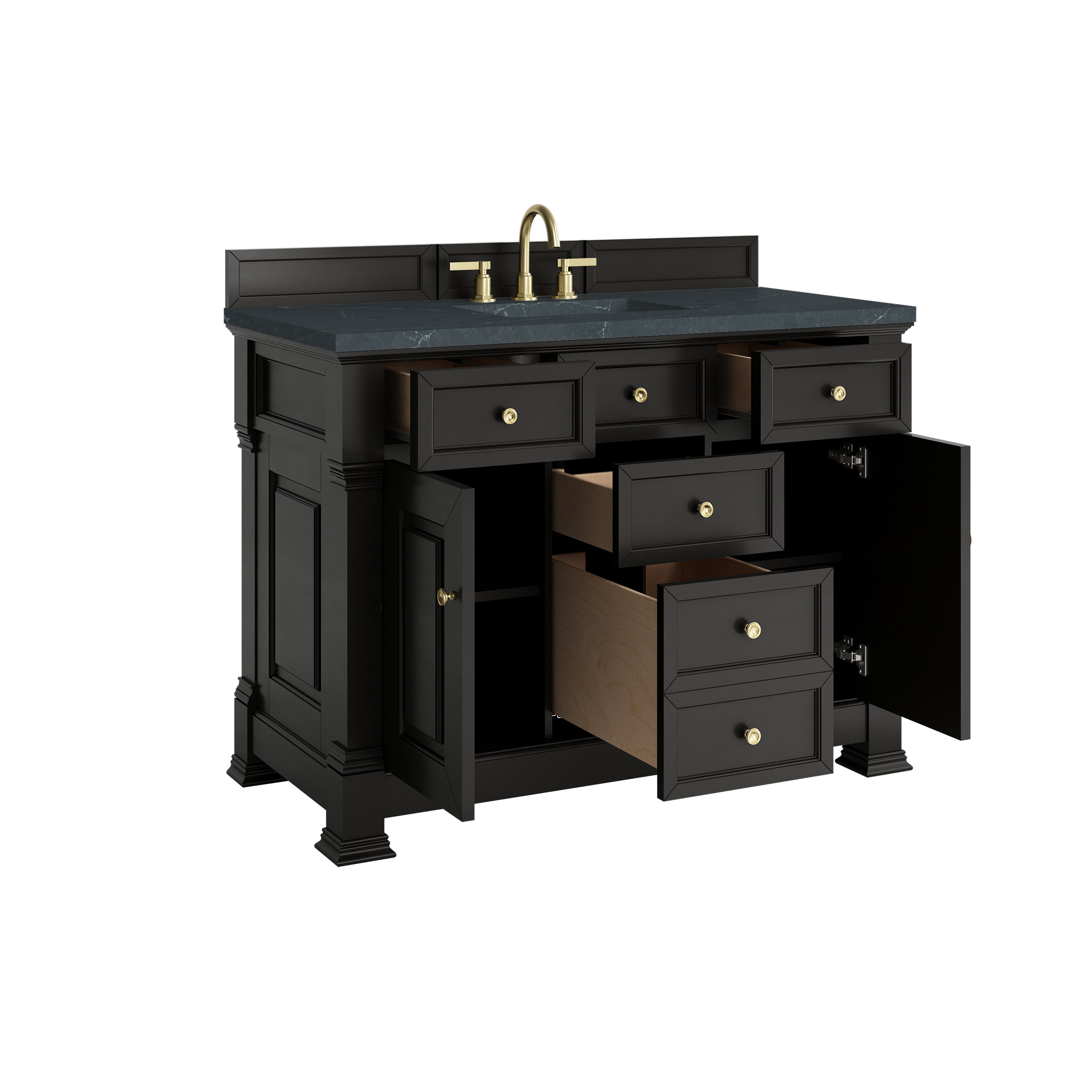 James Martin Brookfield 48" Single Vanity in Black Onyx with 3cm Countertop