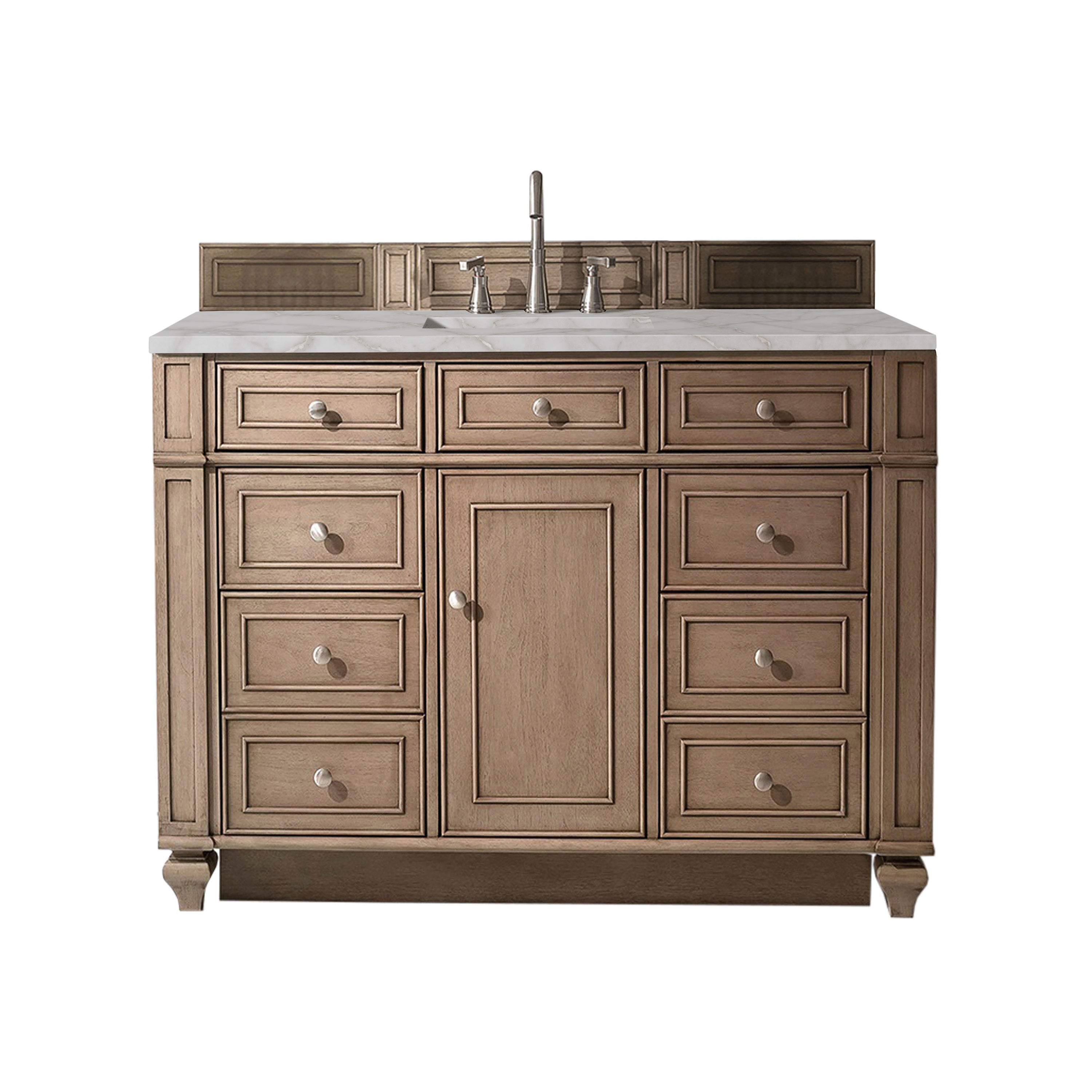 James Martin Bristol 48" Single Vanity in Whitewashed Walnut with 3cm Countertop