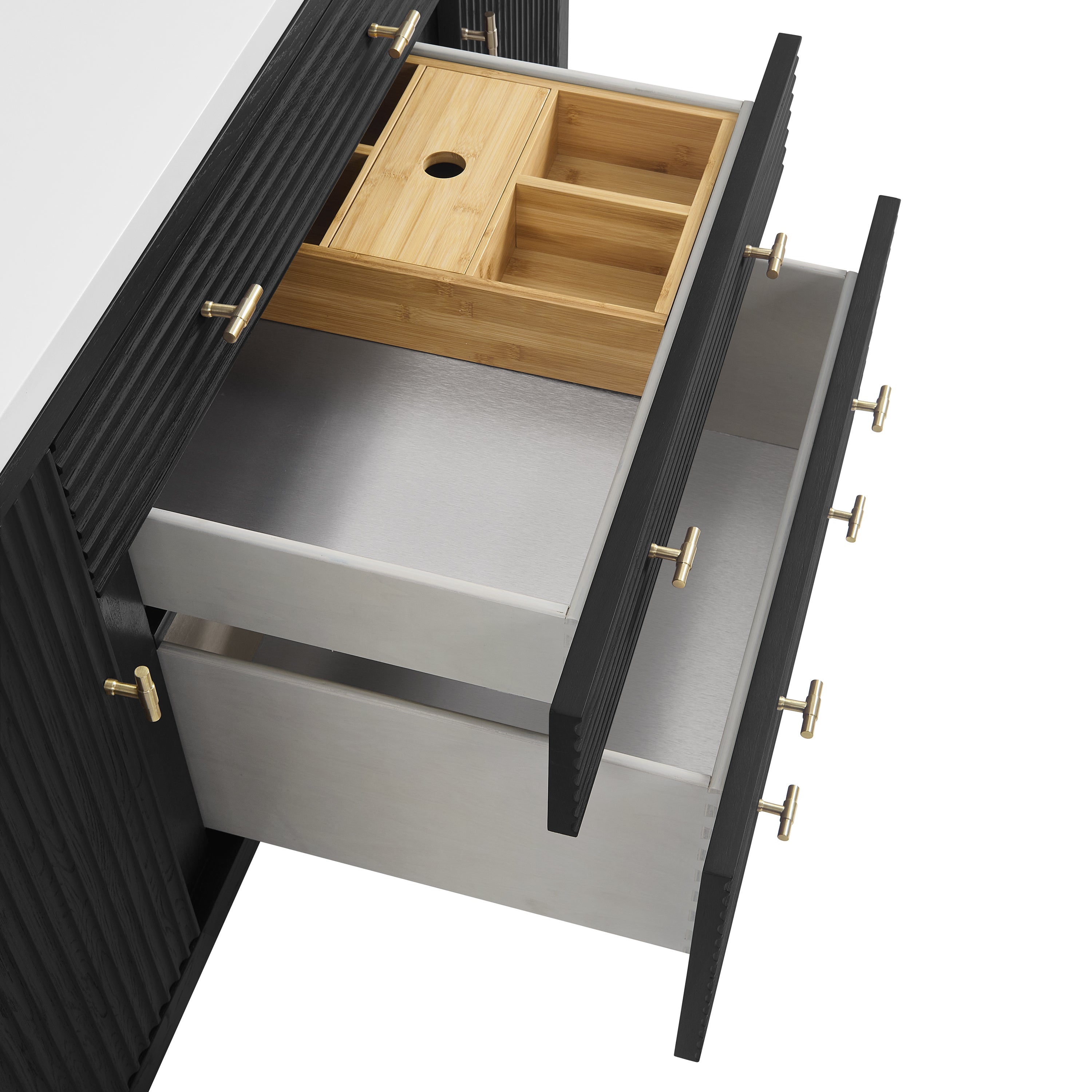 James Martin Myrrin 60" Double Vanity in Carbon Oak with 3cm Countertop