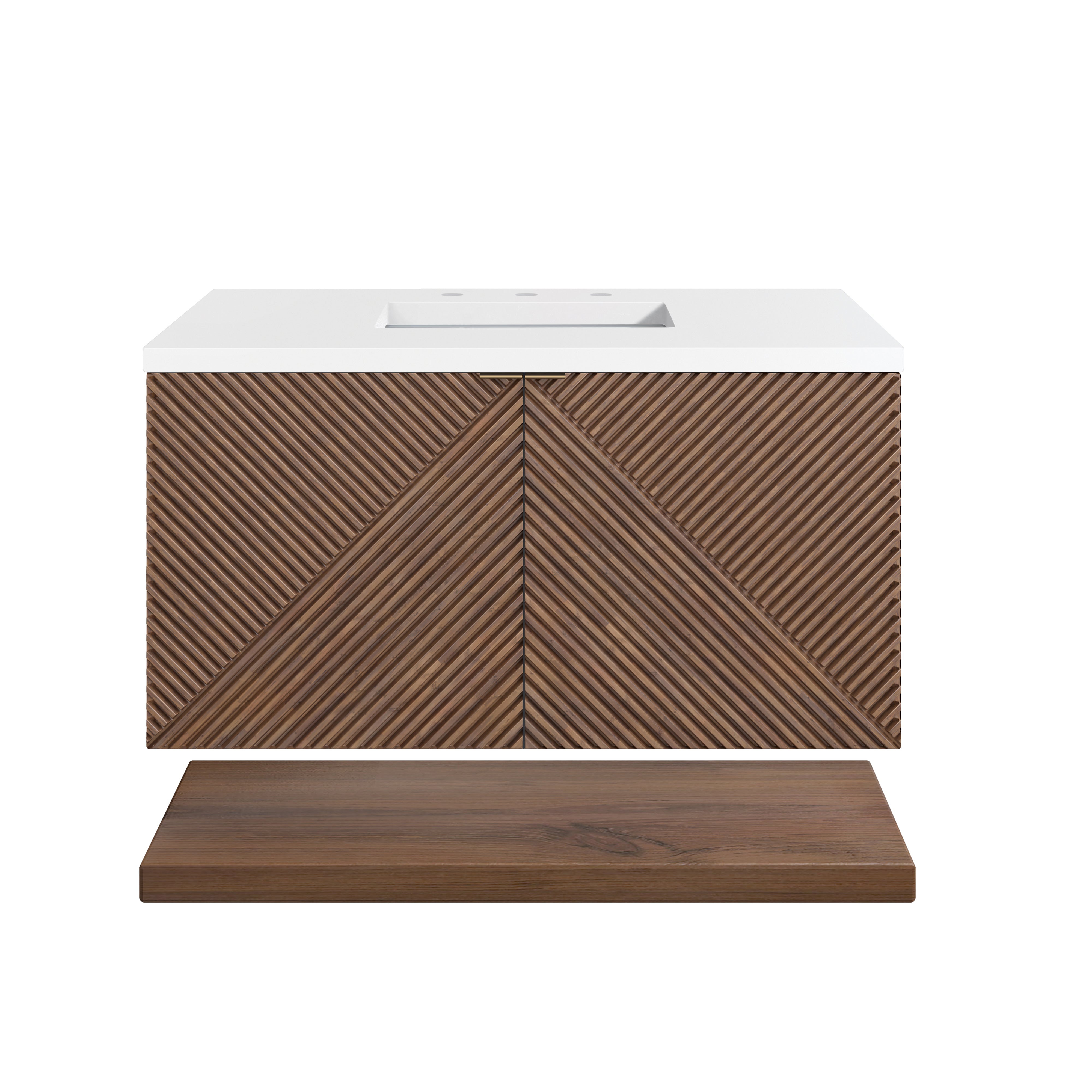 James Martin Marcello 36" Single Vanity in Chestnut with 3cm Countertop