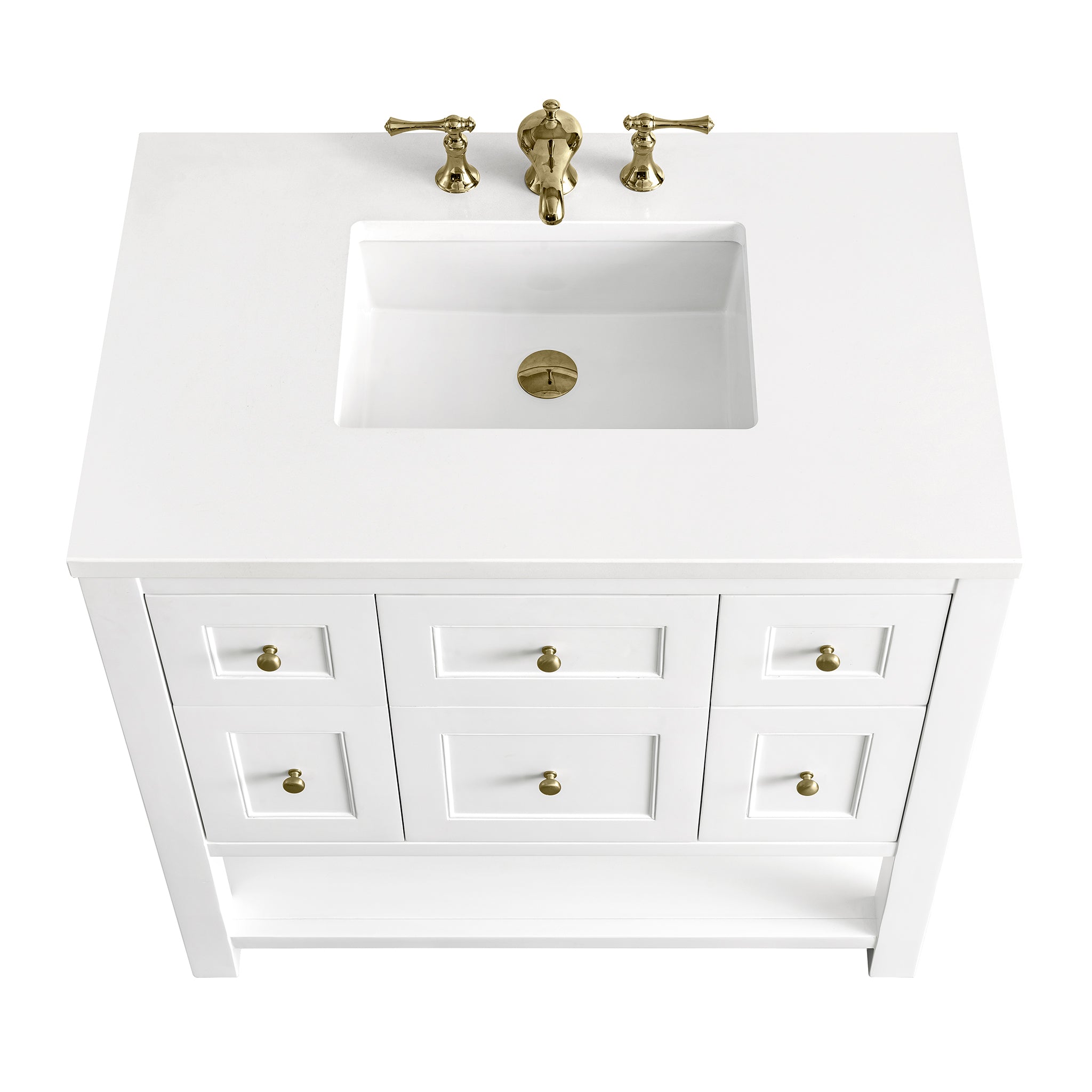 James Martin Breckenridge 36" Single Vanity in Bright White with 3cm Countertop