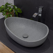 ALFI brand  ABCO23O 23" Solid Concrete Wavy Oval Above Mount Vessel Sink