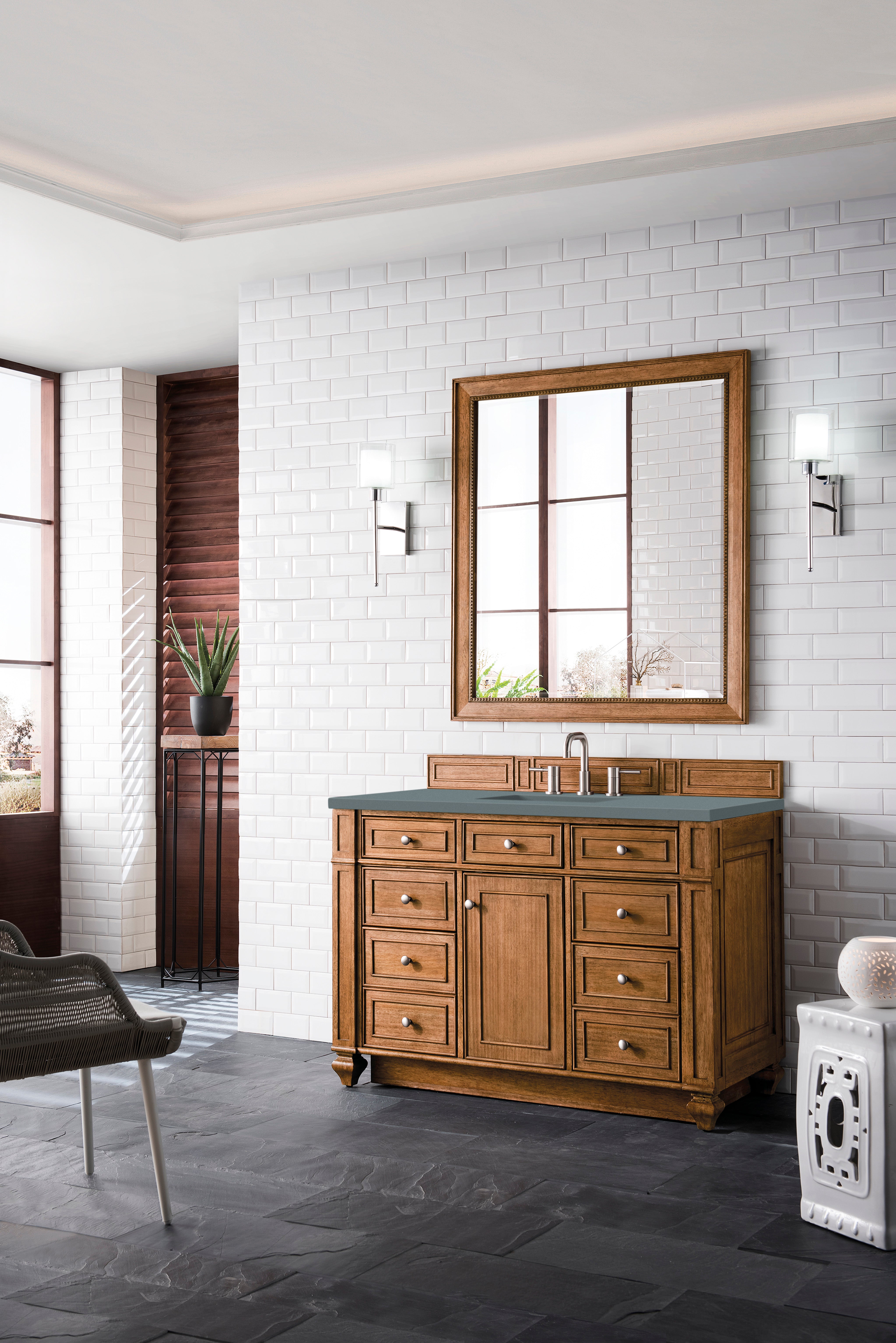 James Martin Bristol 48" Single Vanity in Saddle Brown with 3cm Countertop
