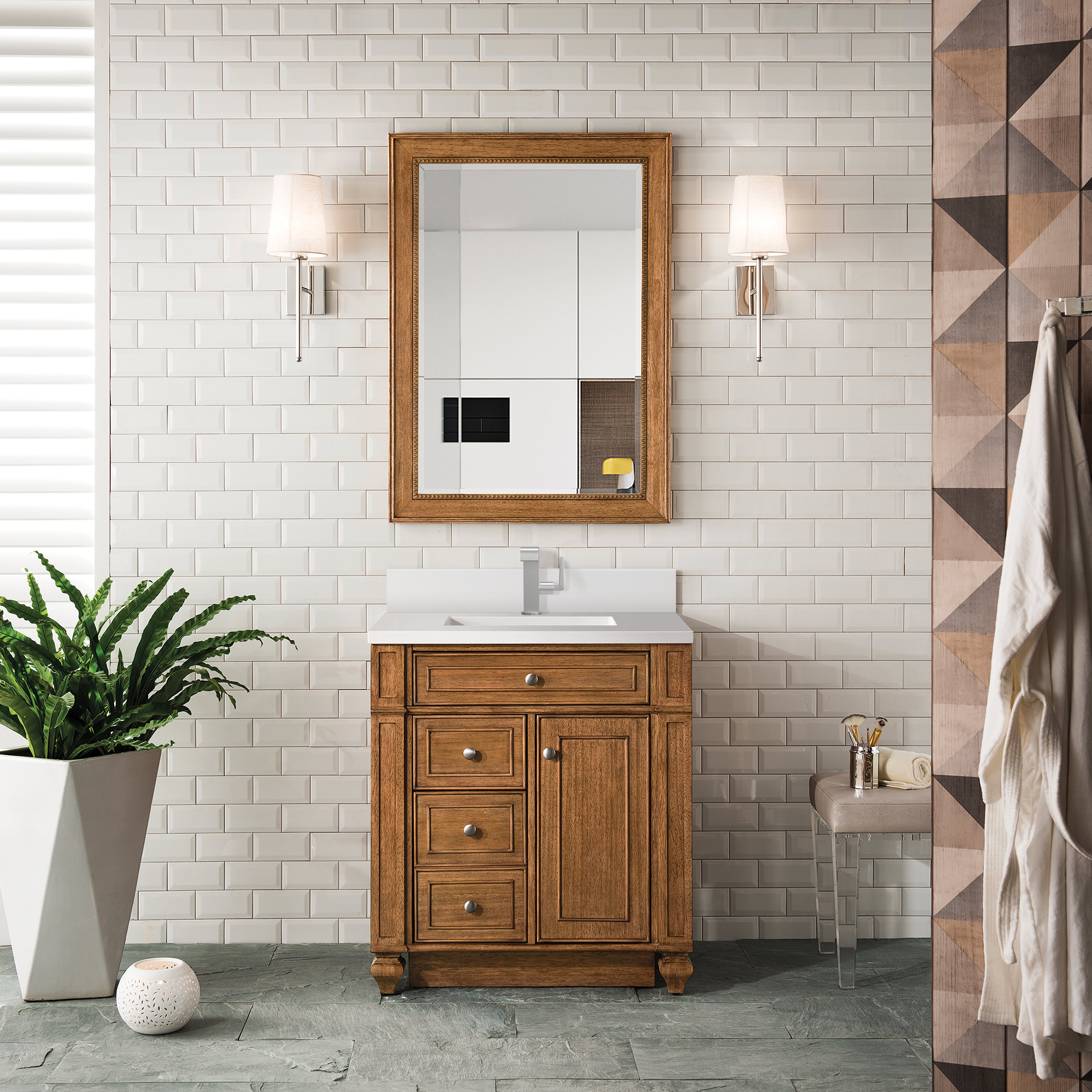 James Martin Bristol 30" Single Vanity in Saddle Brown with 3cm Countertop