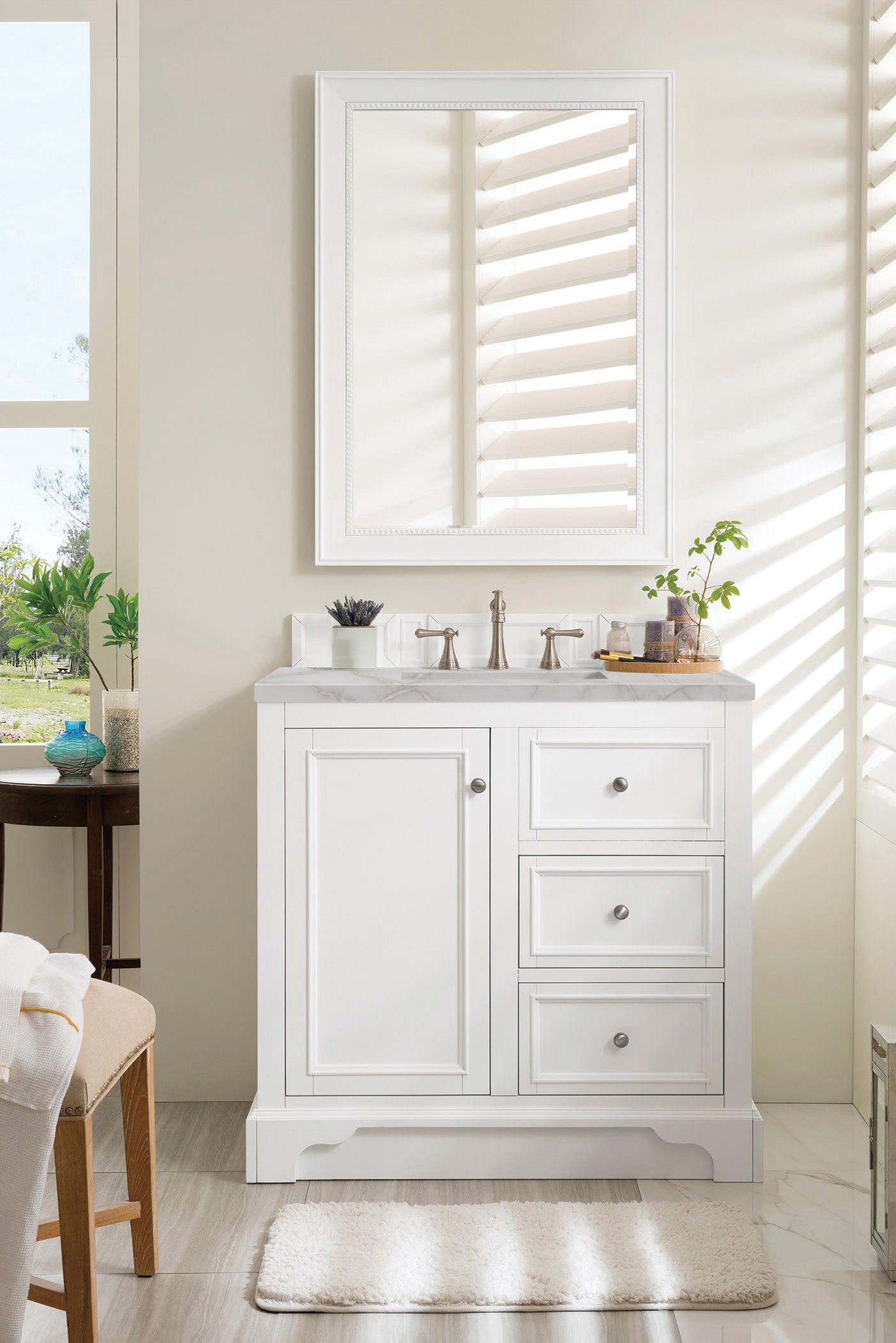 James Martin De Soto 36" Single Vanity in Bright White with 3cm Countertop