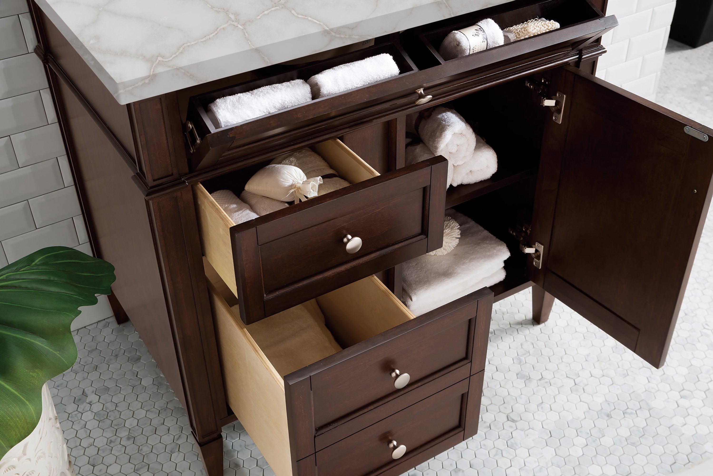 James Martin Brittany 36" Single Vanity in Burnished Mahogany with 3cm Countertop
