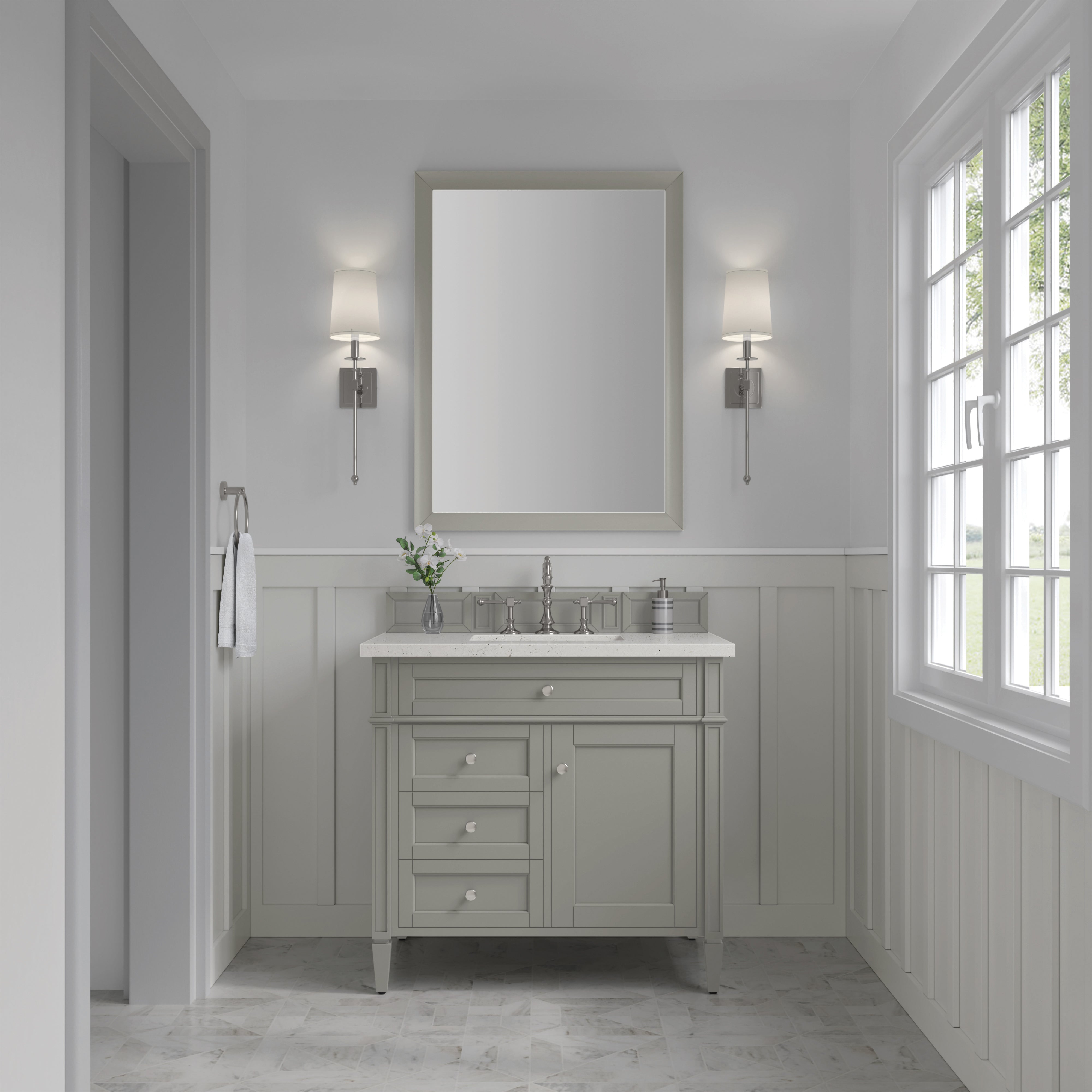 James Martin Brittany 36" Single Vanity in Urban Gray with 3cm Countertop