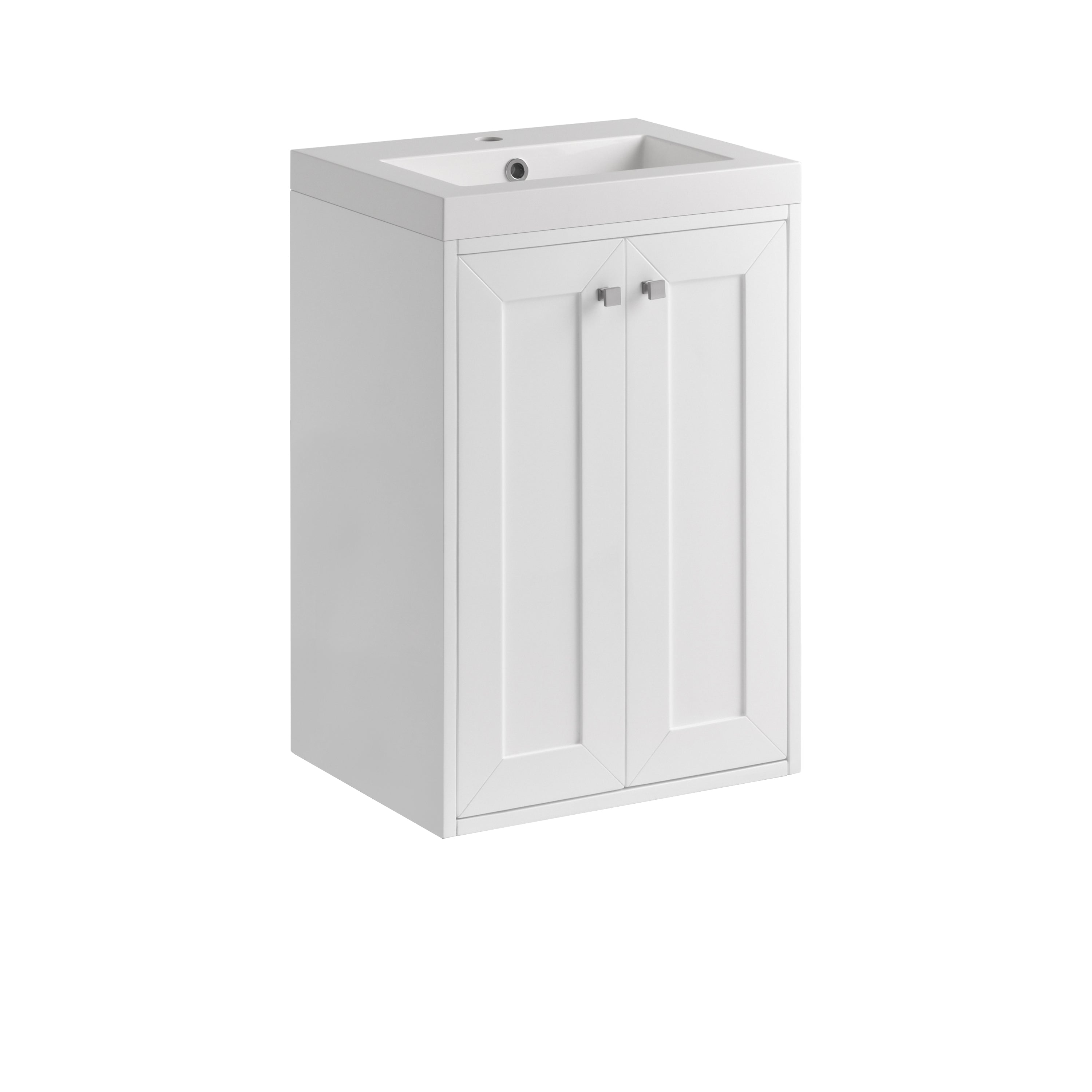 James Martin Chianti 20" Single Vanity in Glossy White with White Glossy Composite Stone Top