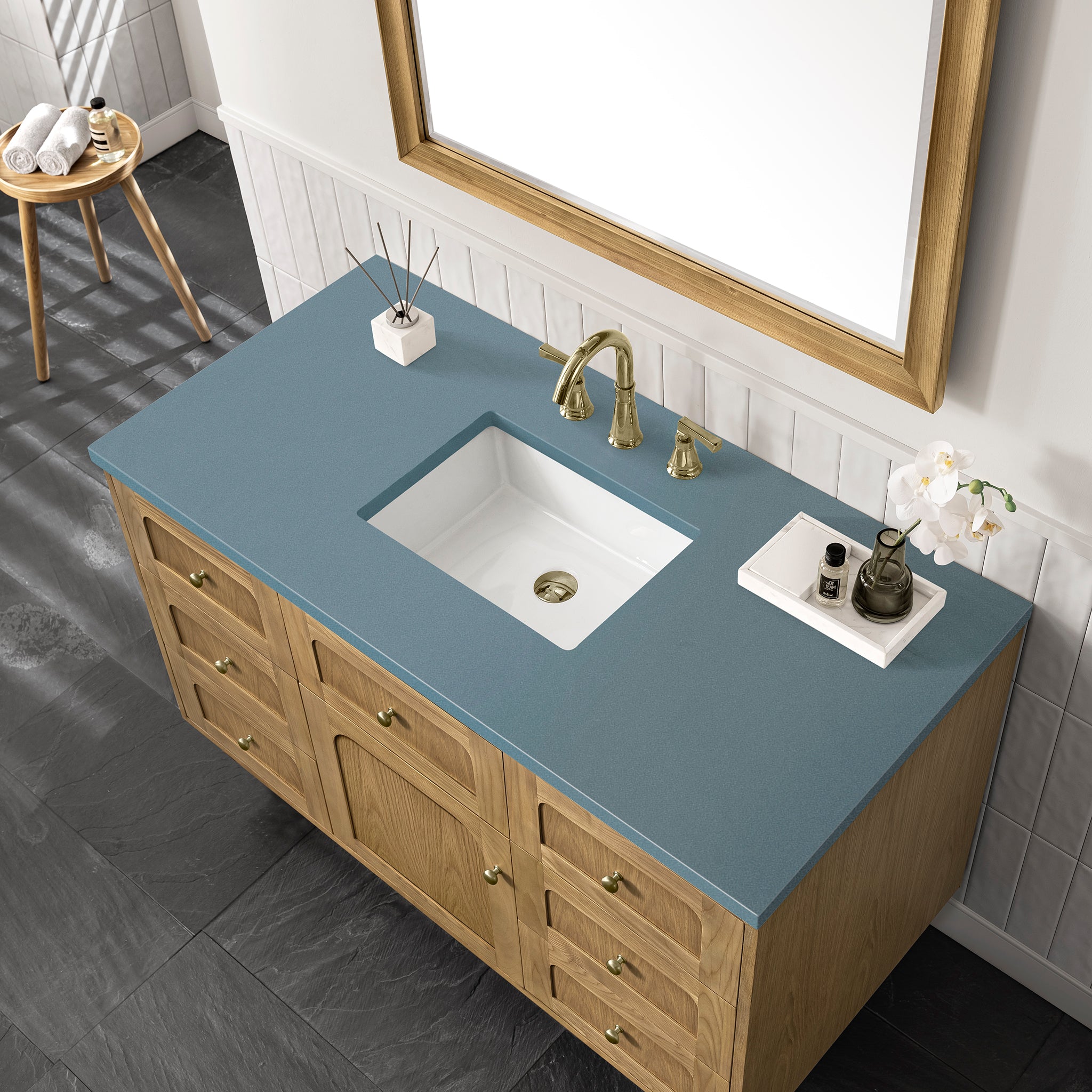 James Martin Laurent 48" Single Vanity in Light Natural Oak with 3cm Countertop