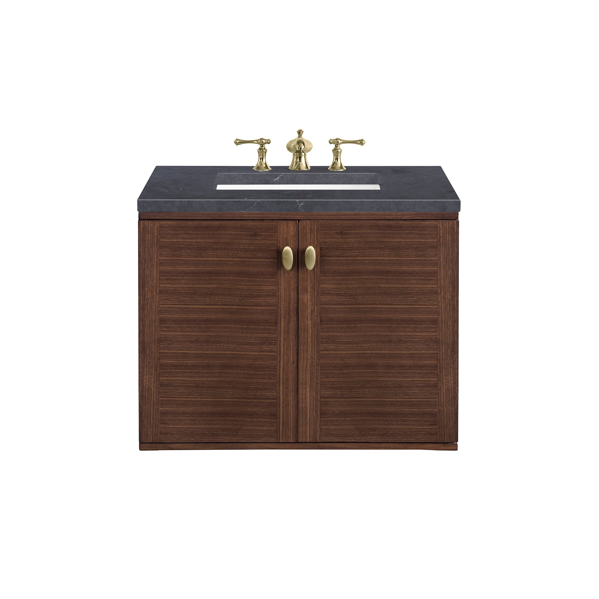 James Martin Amberly 30" Single Vanity in Mid-Century Walnut with 3cm Countertop