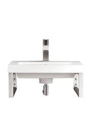 James Martin Two Boston 15.25" Wall Brackets with 20" White Glossy Composite Stone Top