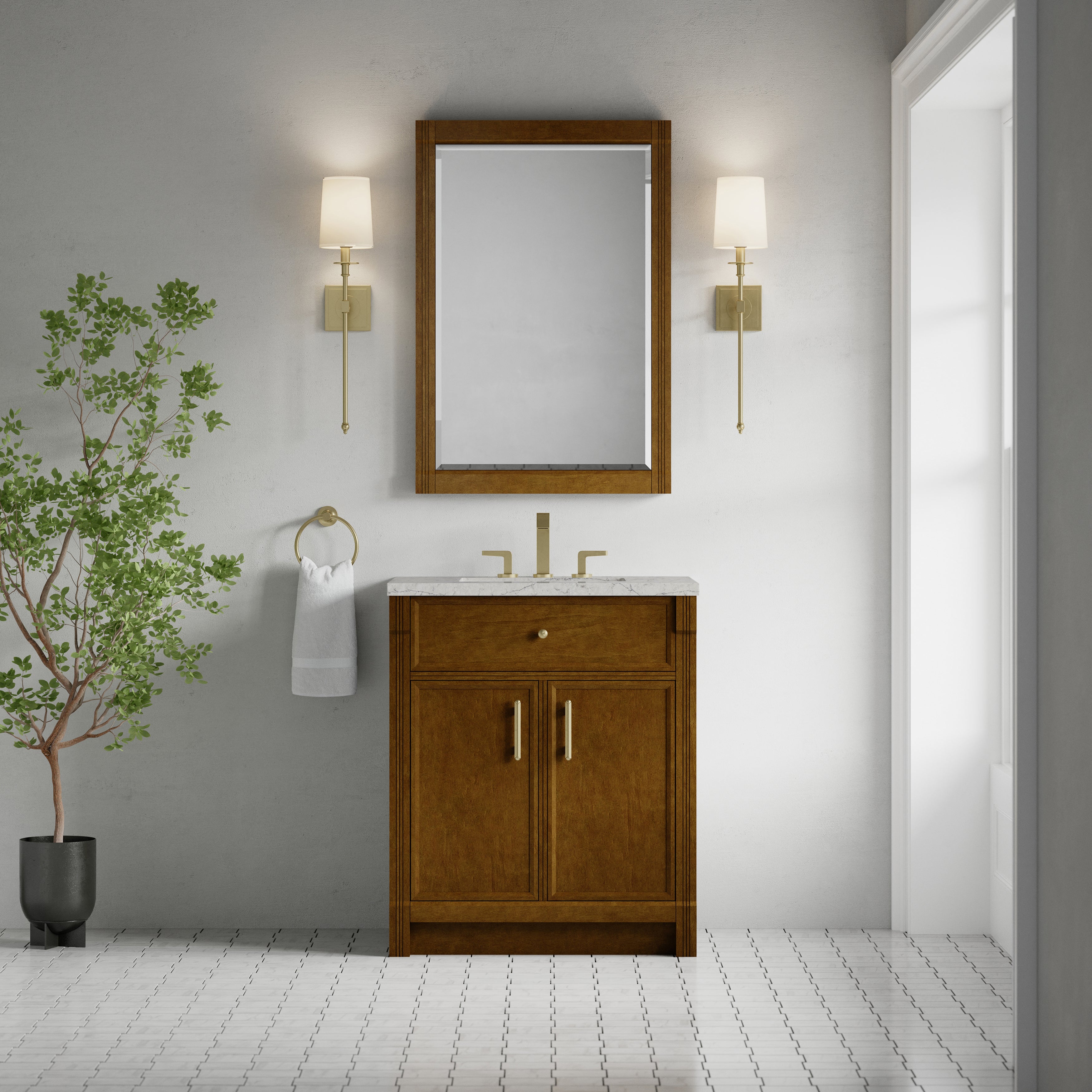 James Martin Bellshire 30" Single Vanity in Honey Oak with 3cm Countertop