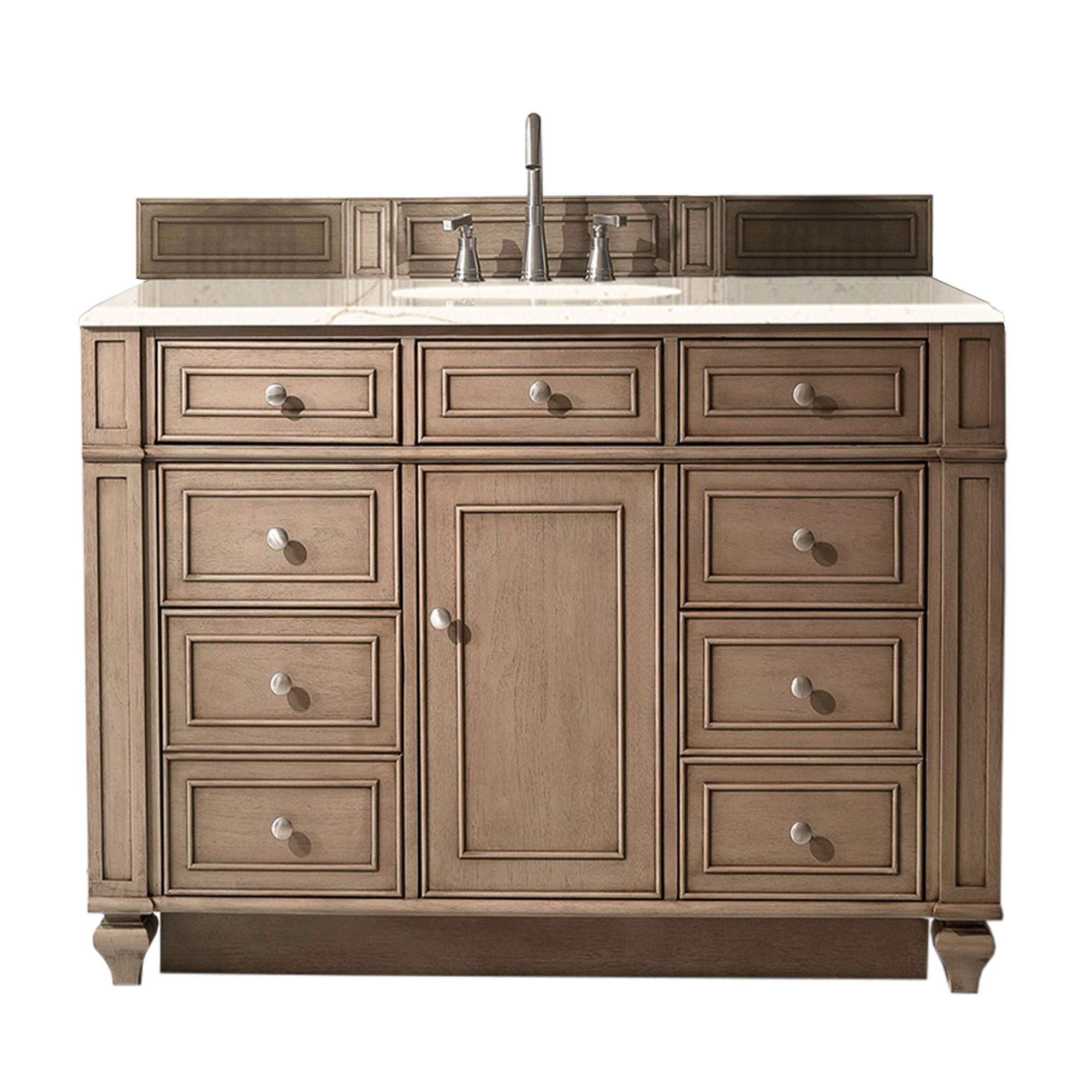 James Martin Bristol 48" Single Vanity in Whitewashed Walnut with 3cm Countertop