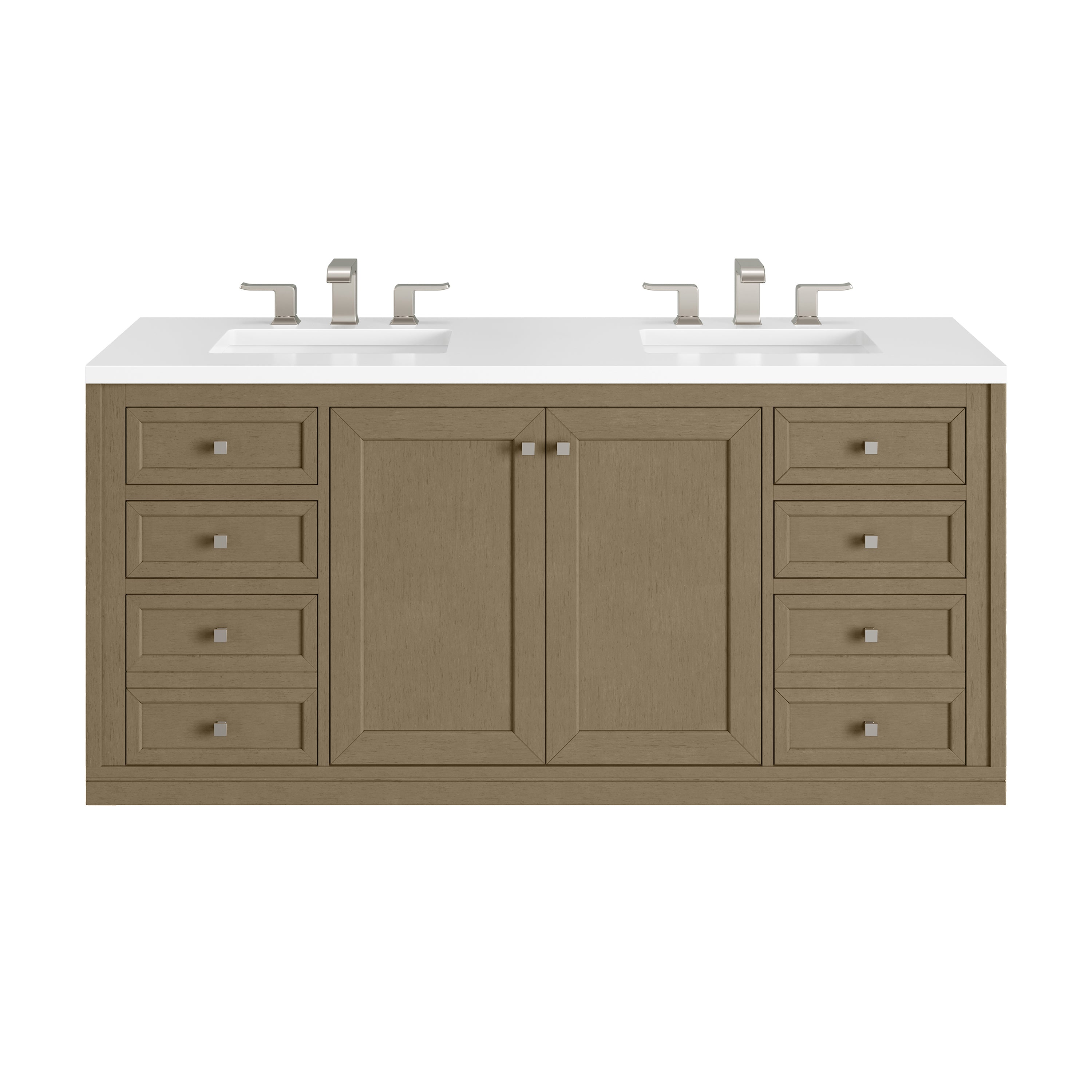 James Martin Chicago 60" Double Vanity in Walnut Whisper with 3cm Countertop