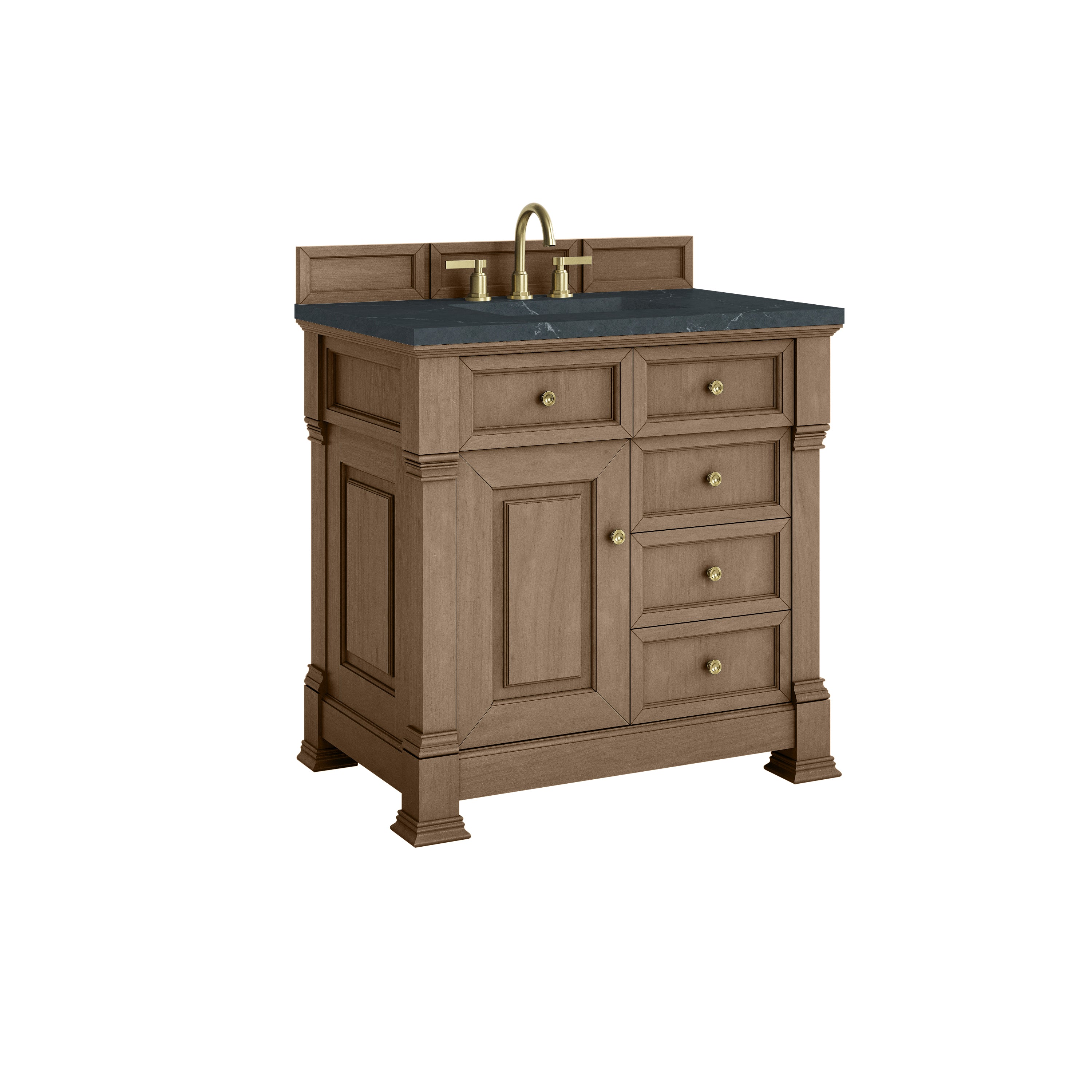 James Martin Brookfield 36" Single Vanity in Pecan with 3cm Countertop